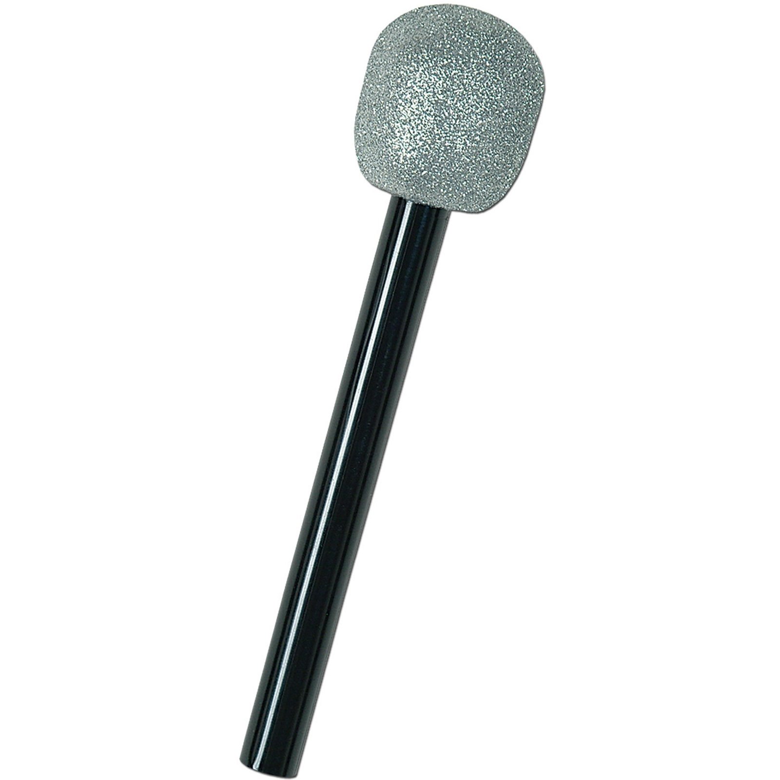 Plastic Silver Glittered Microphone