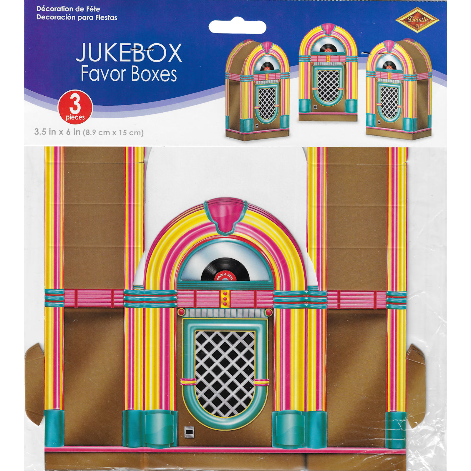 Jukebox Lolly/Treat Boxes (Pack of 3) | 50's Rock and Roll | Themed ...