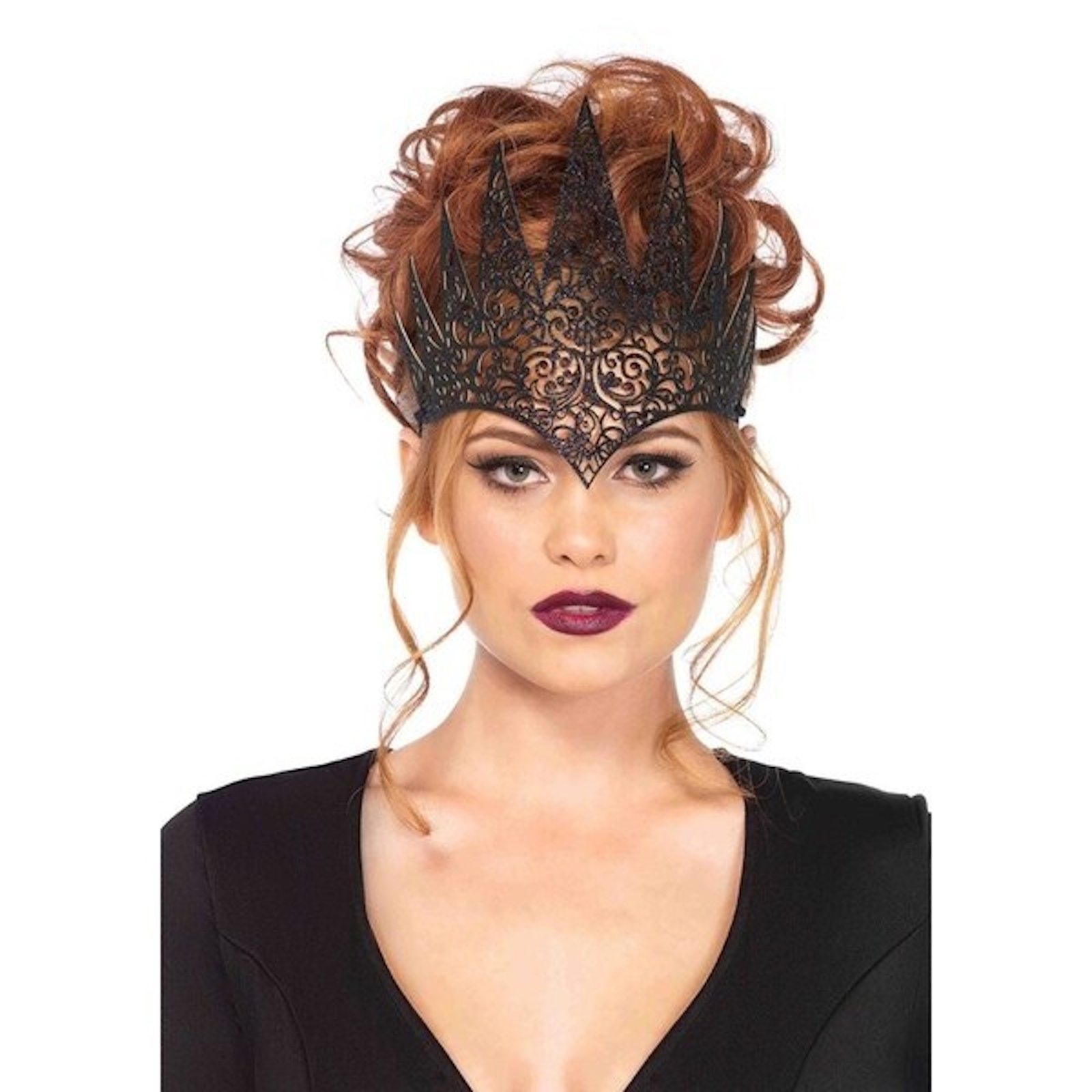 Royal Die Cut Black Crown Adult Costume Accessory
