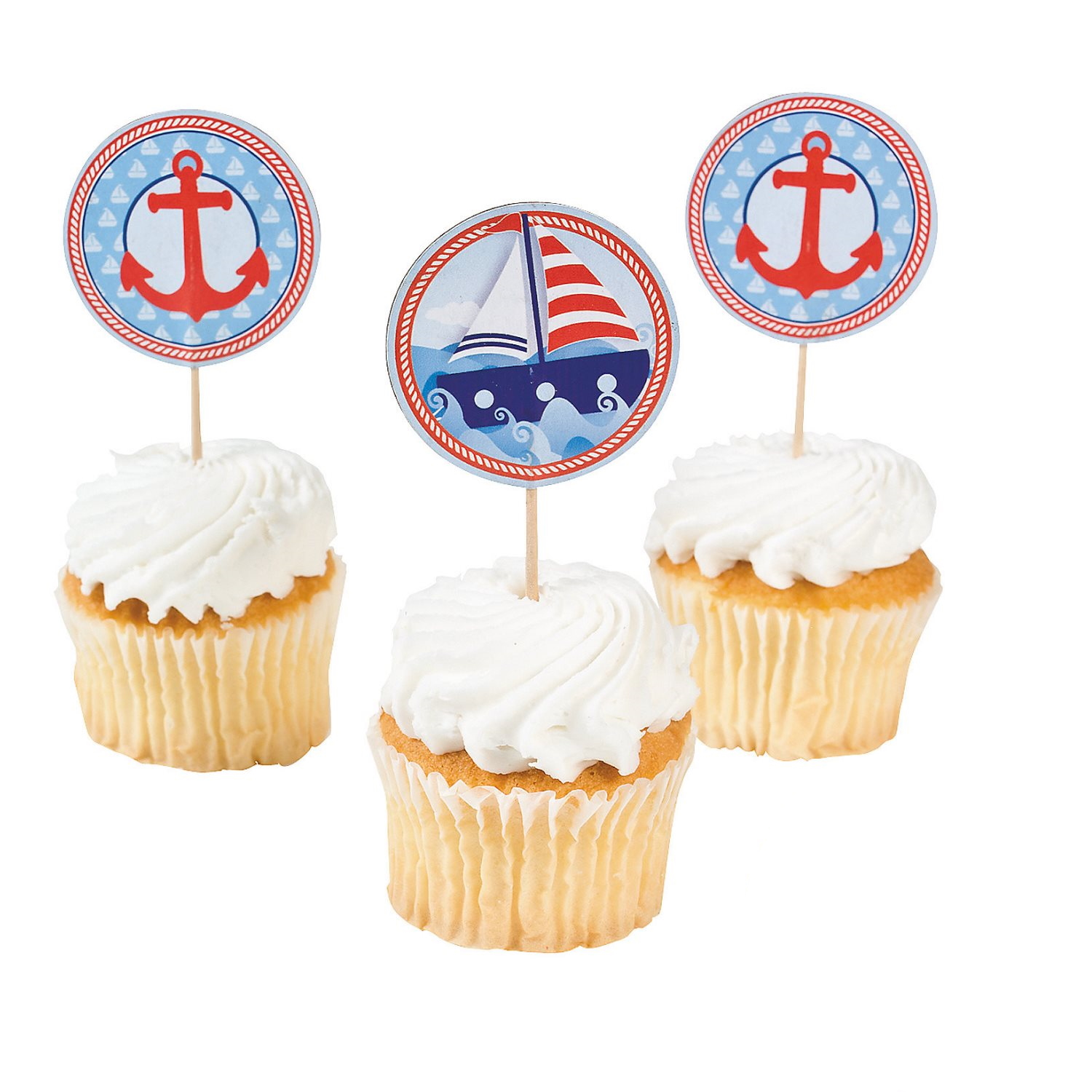 Sailor Birthday Cupcake Picks (Pack of 25)