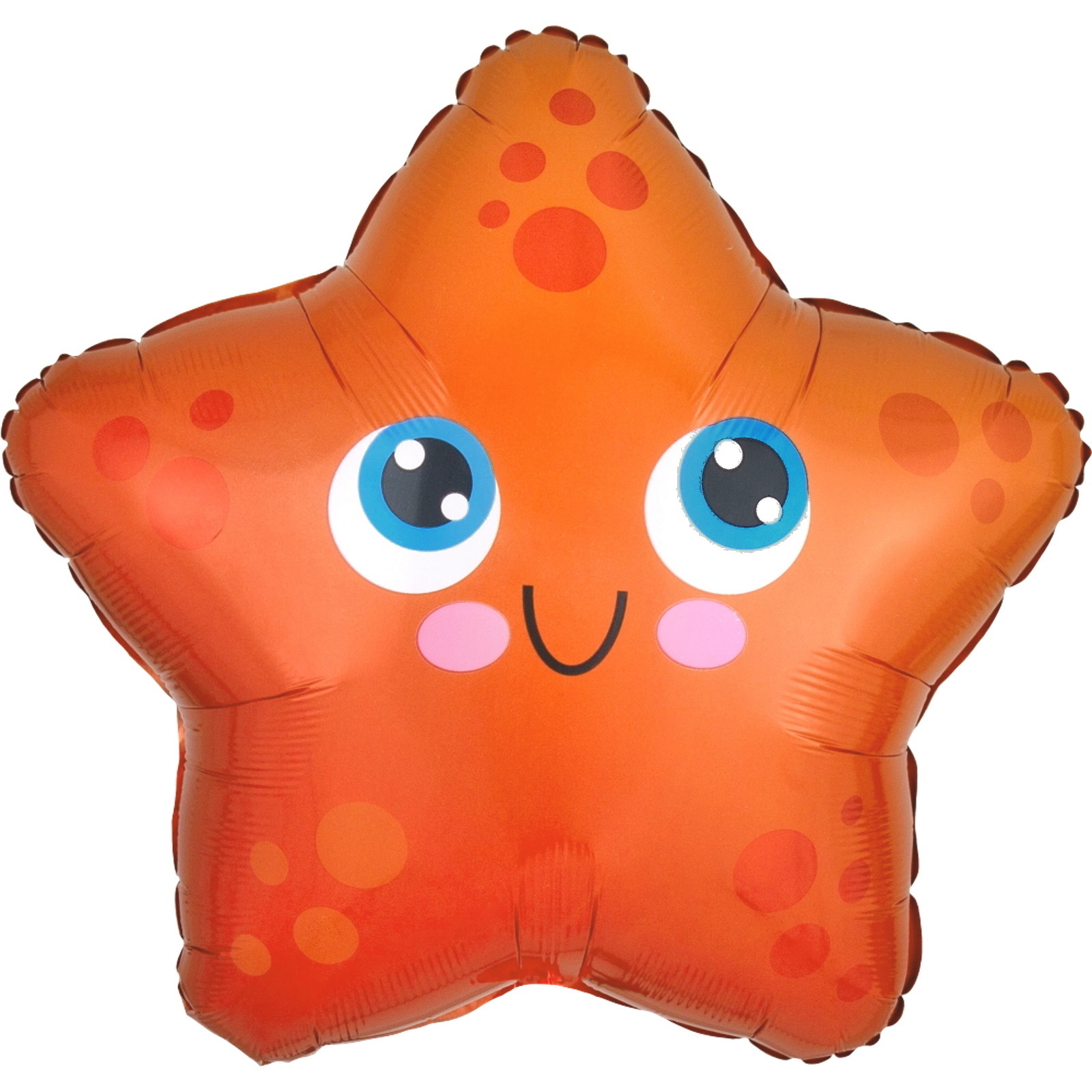 Orange Starfish Foil Helium Balloon 53cm