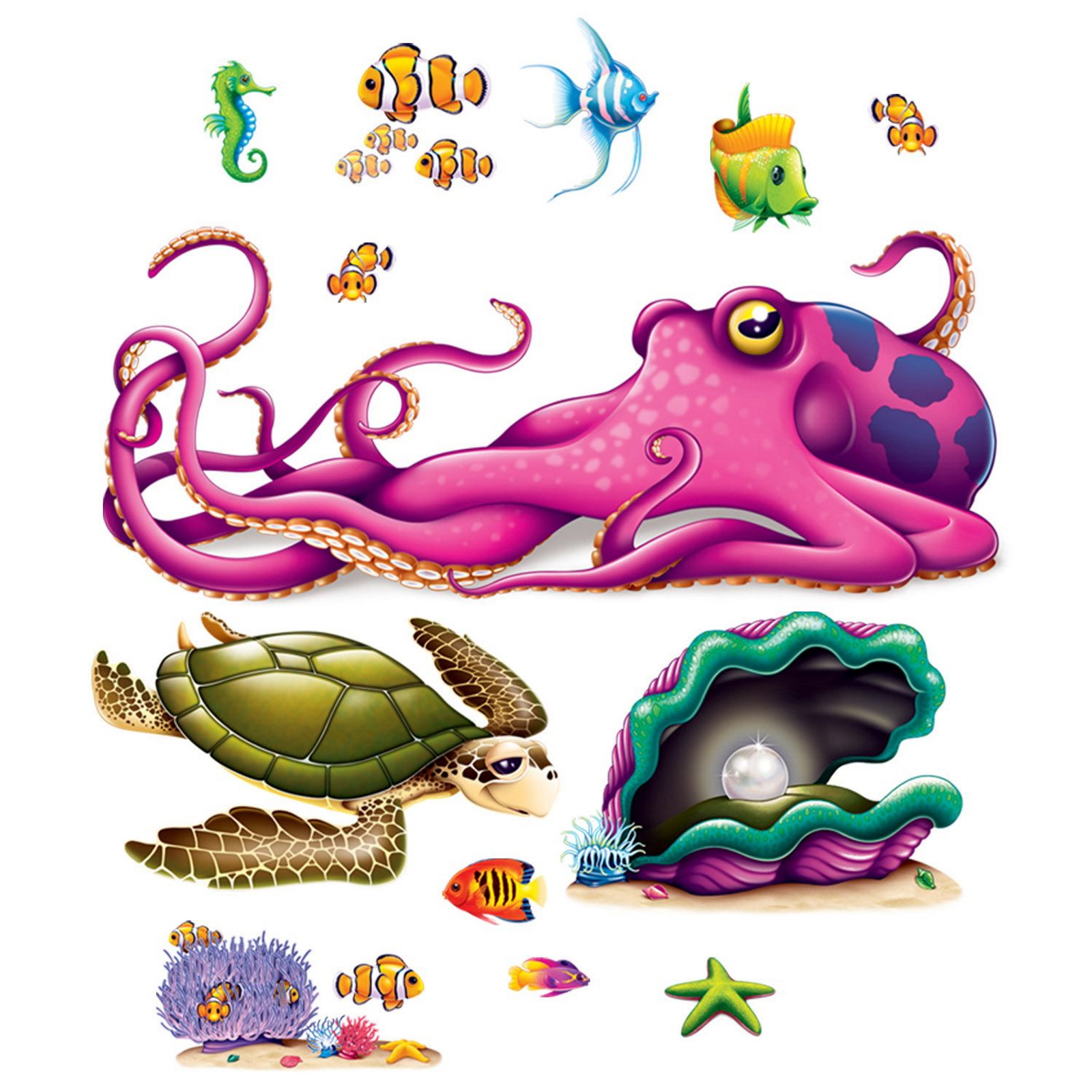 Sea Creatures Wall Decorating Kit