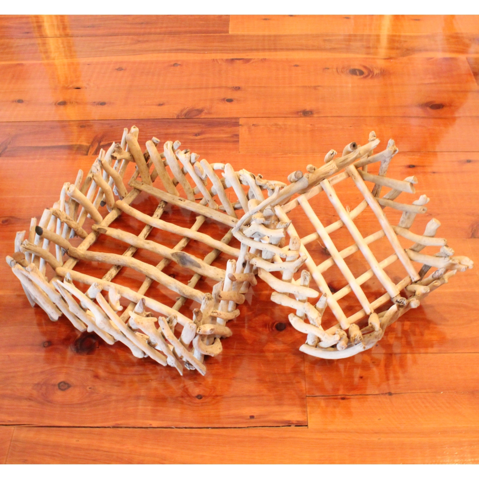 Natural Driftwood Baskets (Set of 2)
