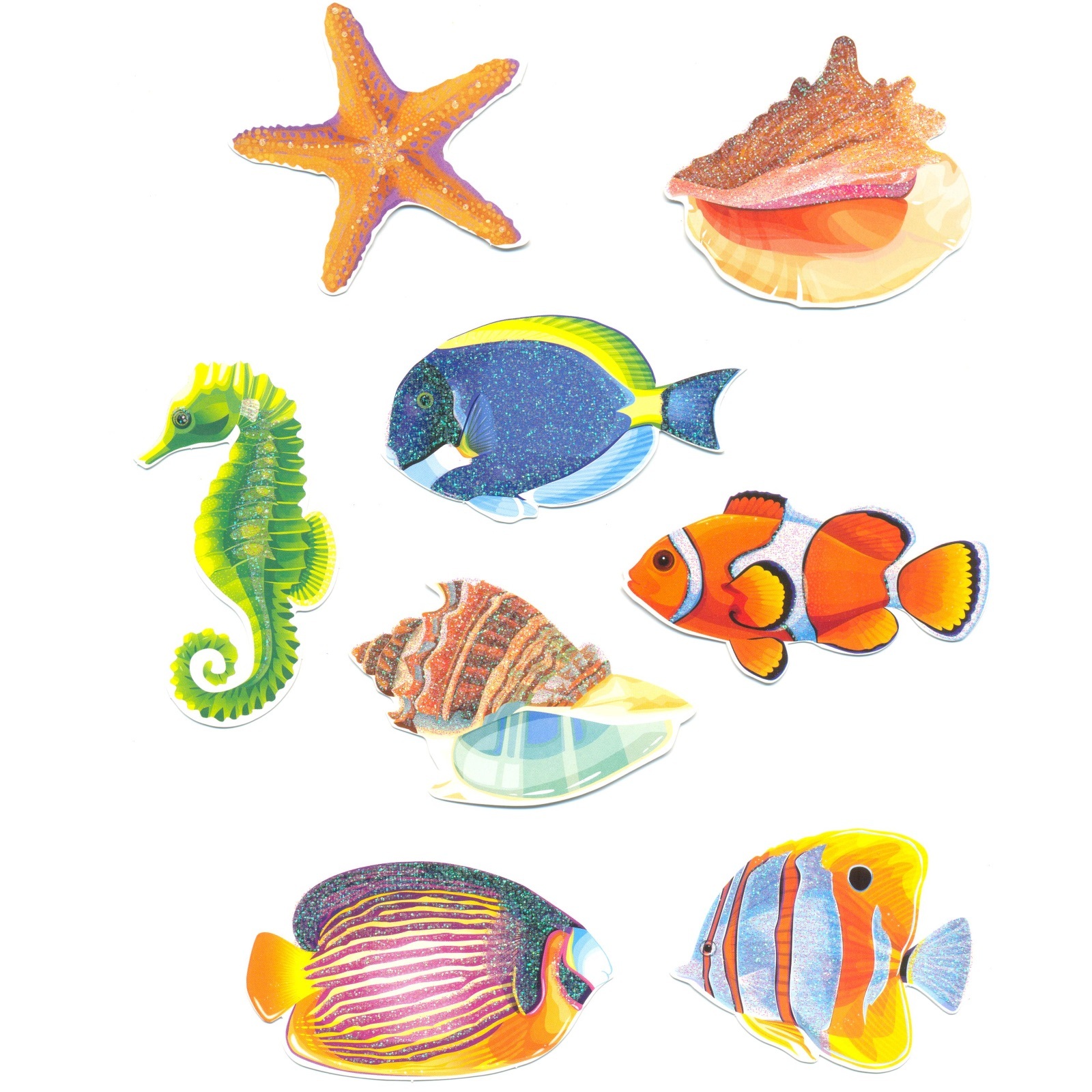 Sea Life Mini Glitter Cutouts (Pack of 50)