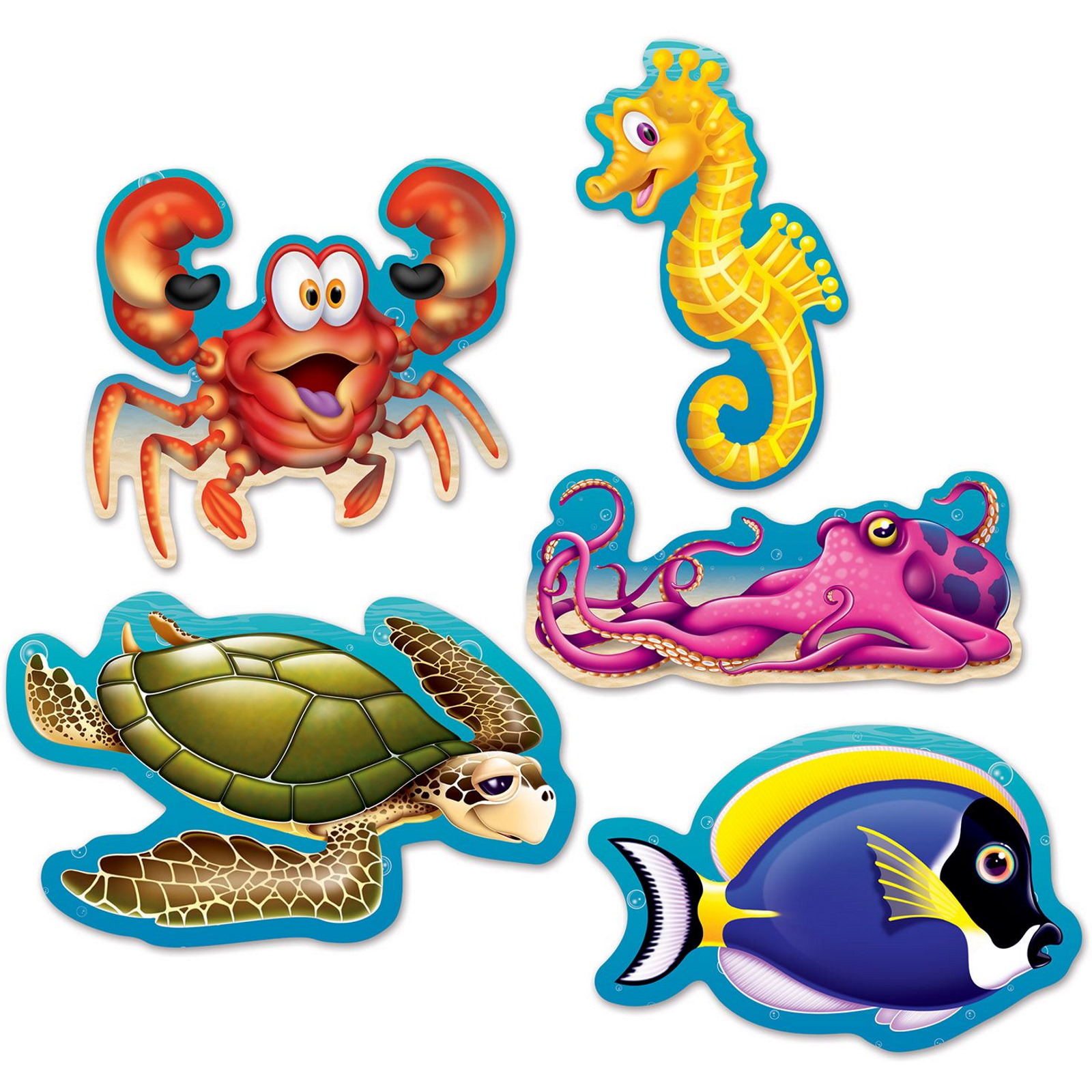 Sea Creatures Mini Cutout Decorations (Pack of 10)