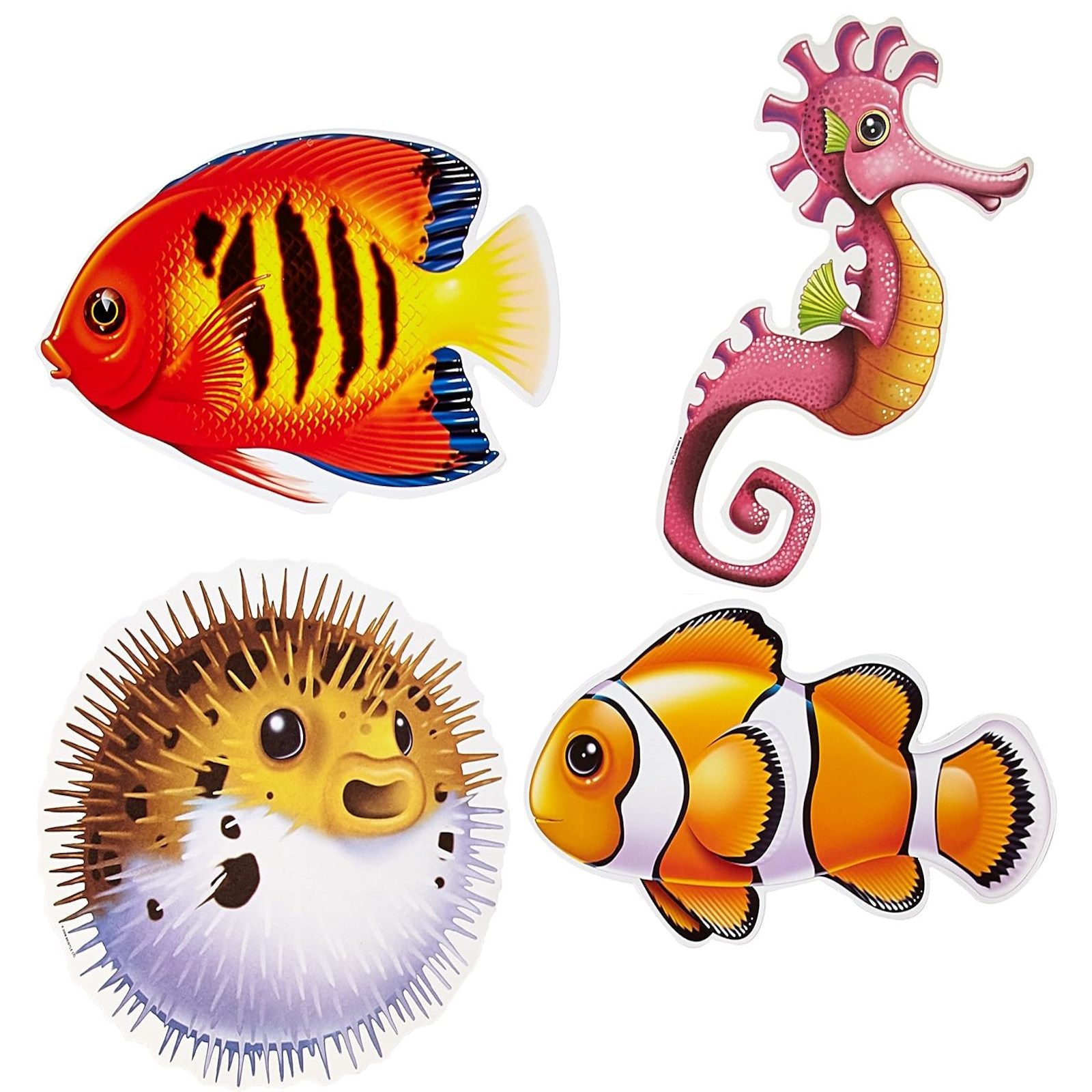 Under The Sea Fish Cutout Wall Decorations (Pack of 4) 