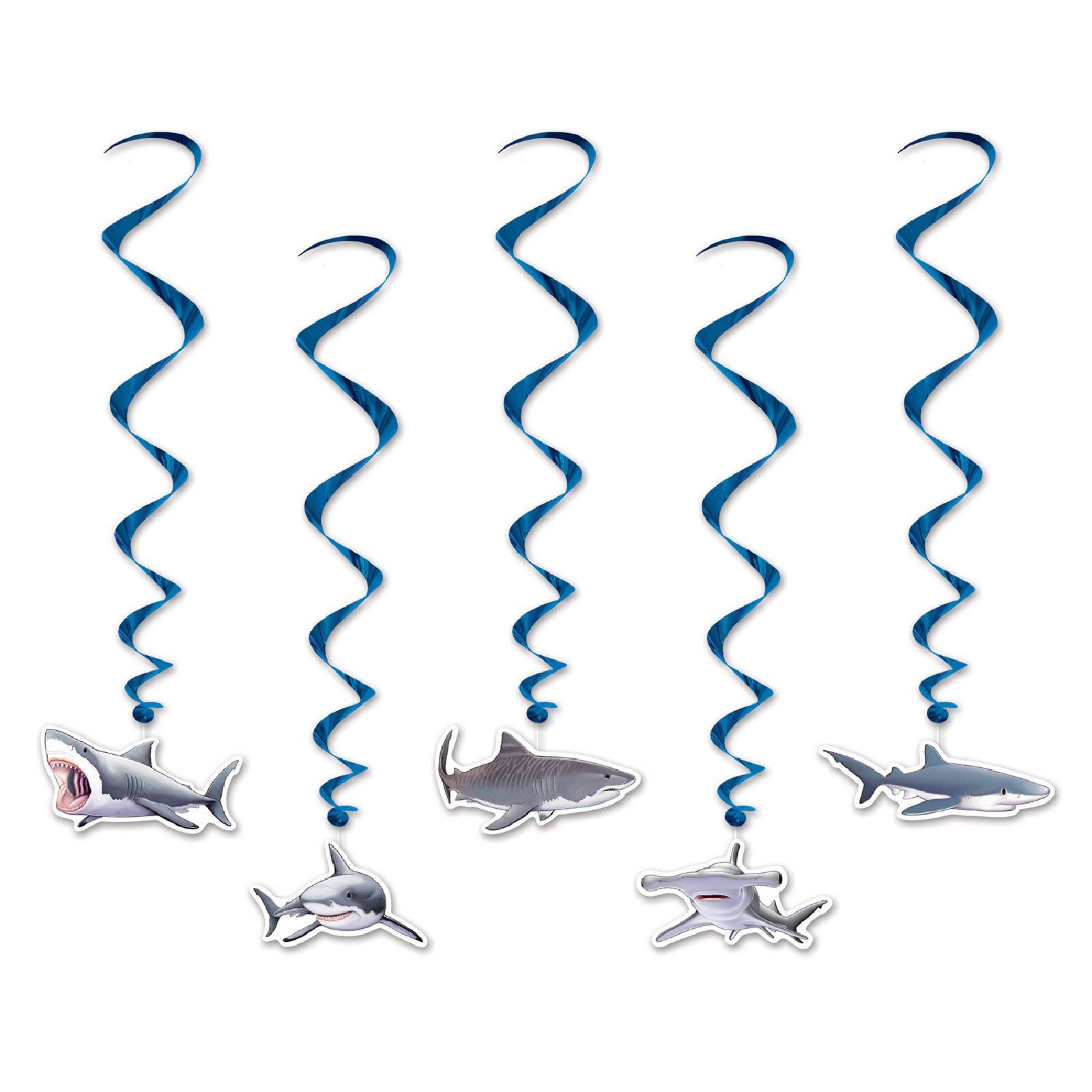 Shark Swirl Decorations (Pack of 5)