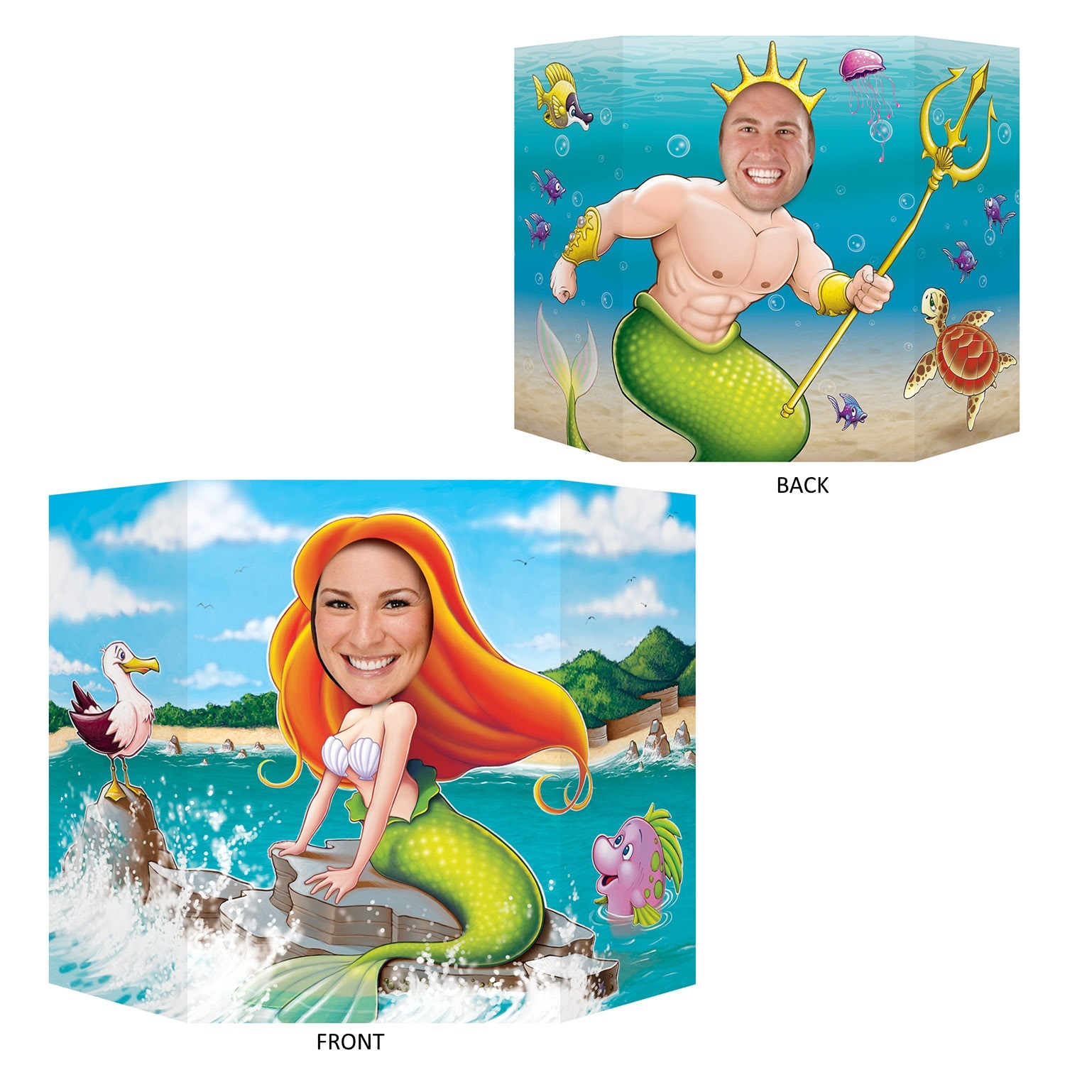 Mermaid and King Neptune Party Photo Prop