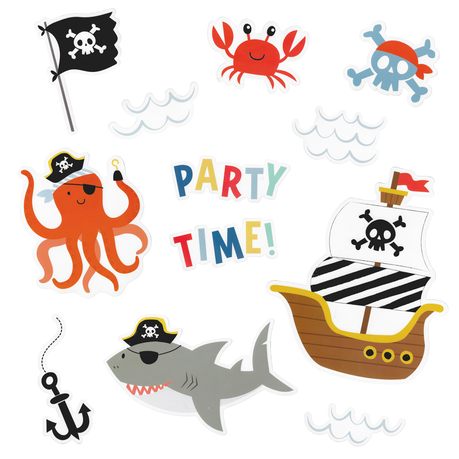 Ships Ahoy Pirate Cutout Wall Decorations (Pack of 12)
