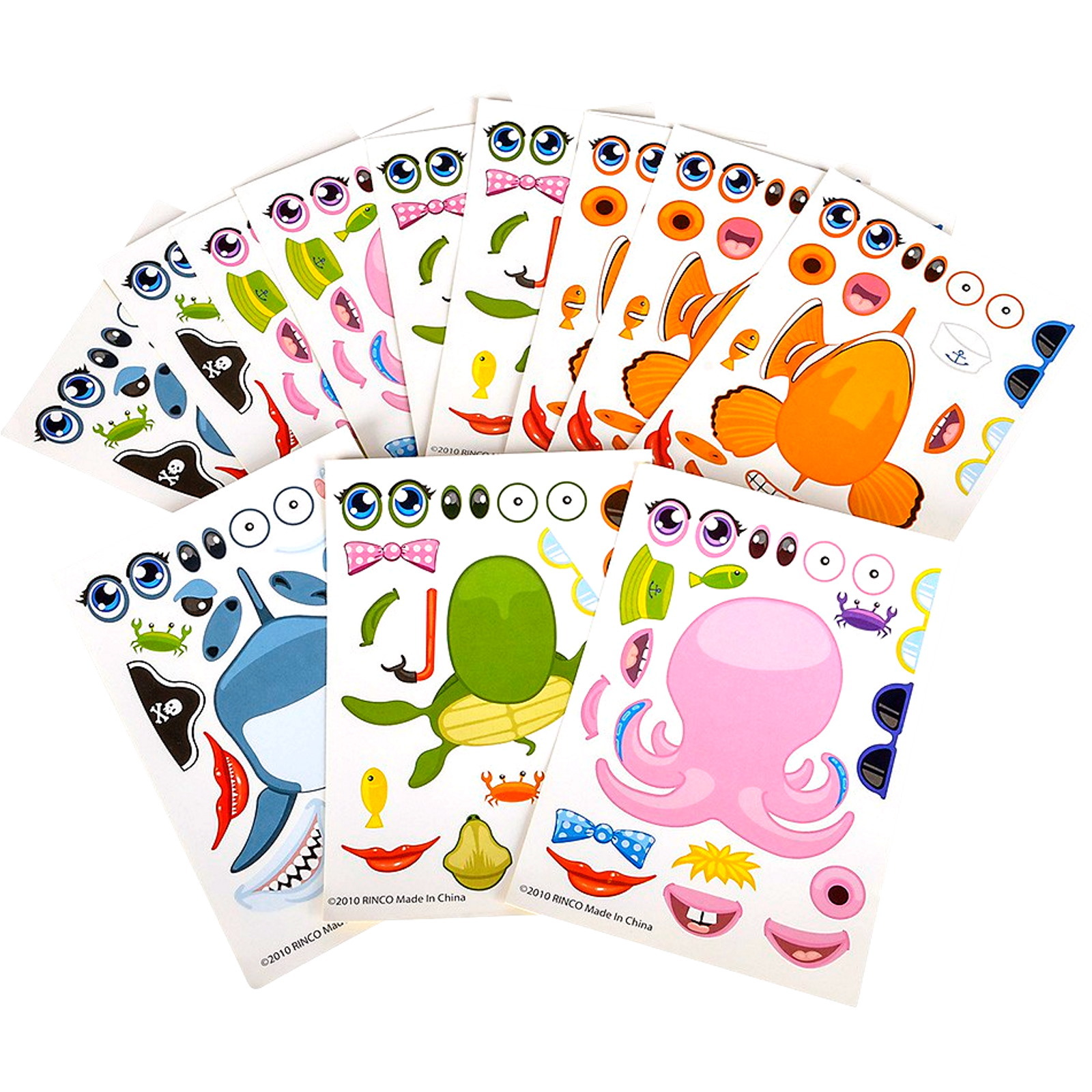 Create Your Own Sea Animal Stickers (12 Sheets)