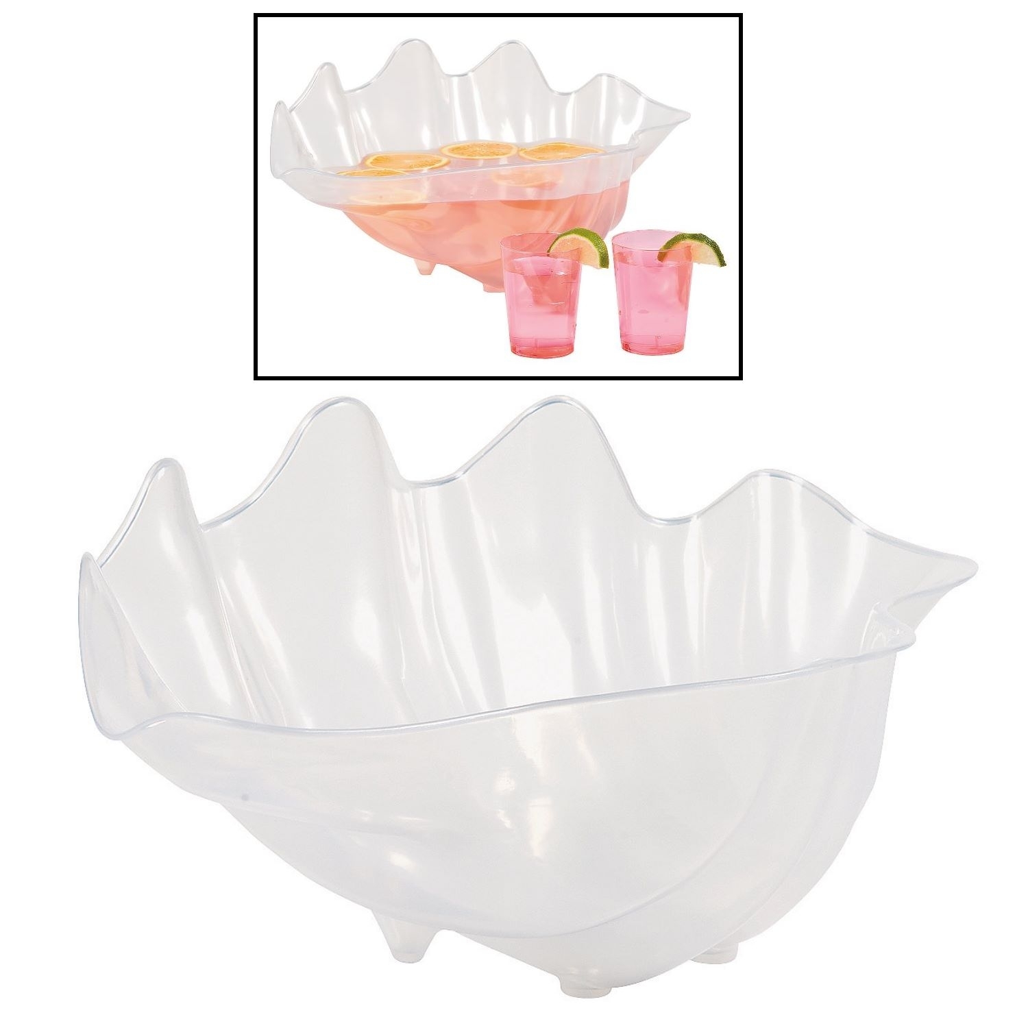 Plastic Sea Shell Punch Bowl