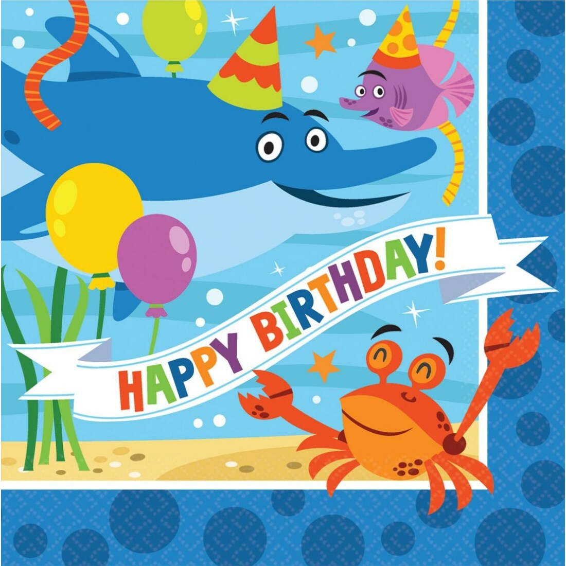 Ocean Buddies Small Napkins / Serviettes (Pack of 16)