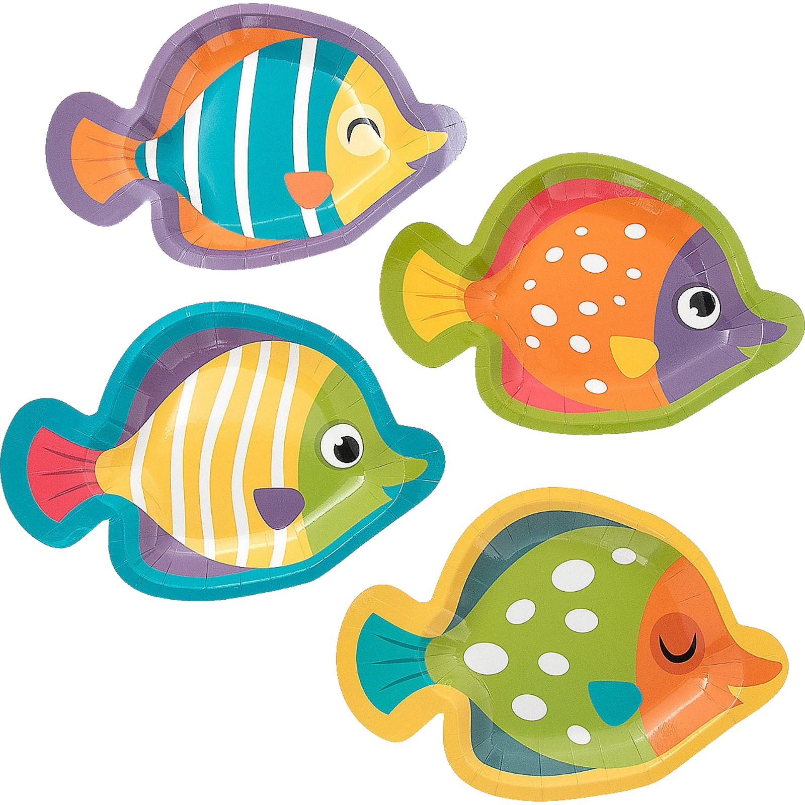 Under The Sea Friends Assorted Fish Paper Plates (Pack of 8)