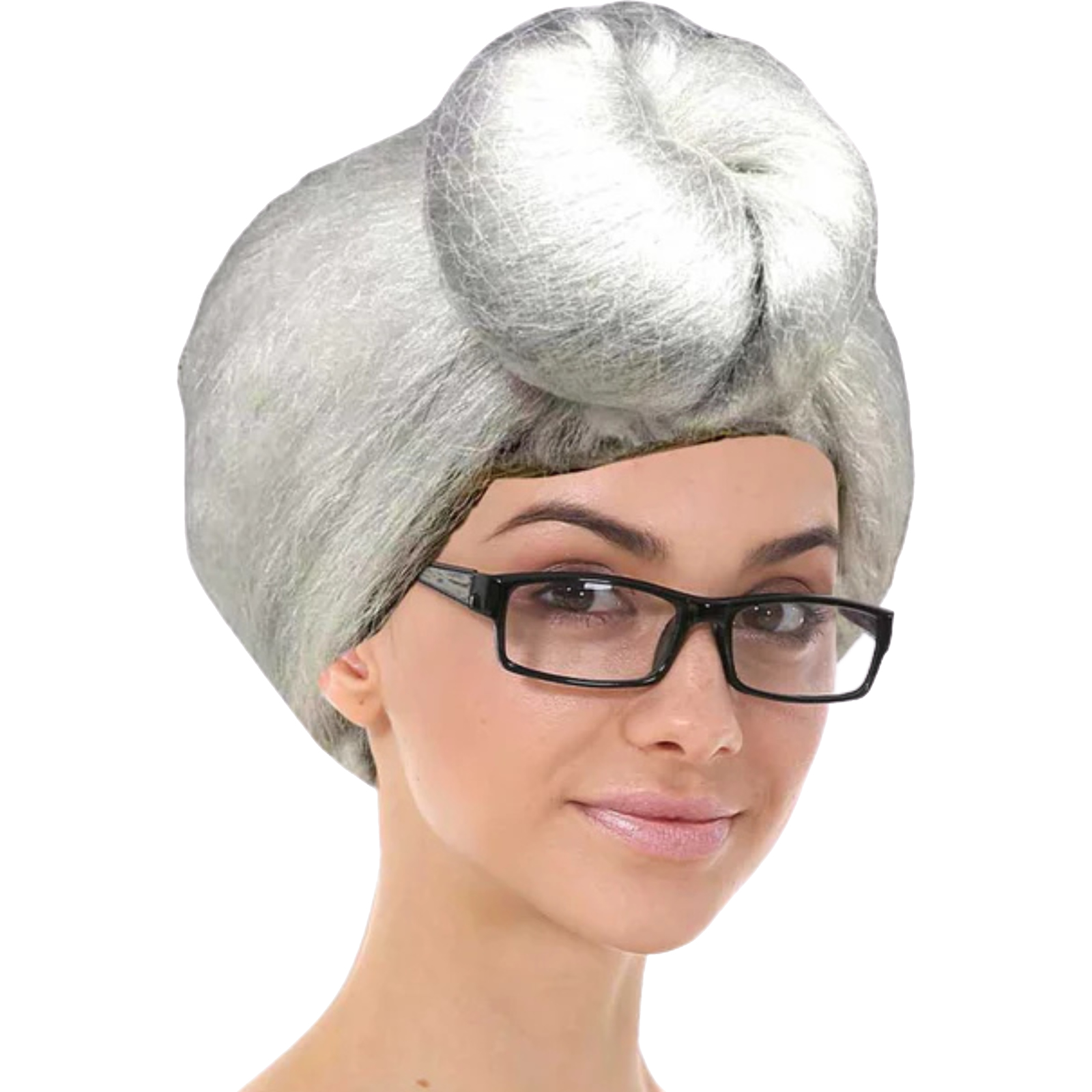 Grandma Wig With Top Knot