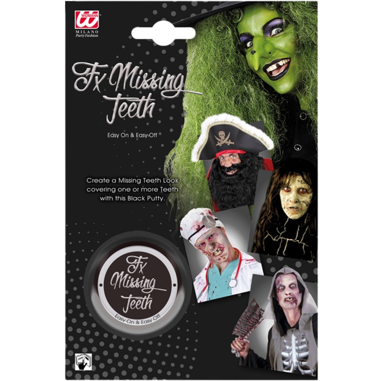 Missing Teeth Black Putty Makeup Pot