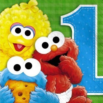 Sesame Street 1st Birthday Large Napkins / Serviettes (Pack of 16)