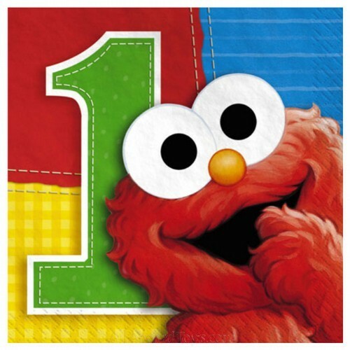 Sesame Street 1st Birthday Small Napkins / Serviettes (Pack of 16)
