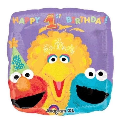 Sesame Street 1st Birthday Square Helium Balloon