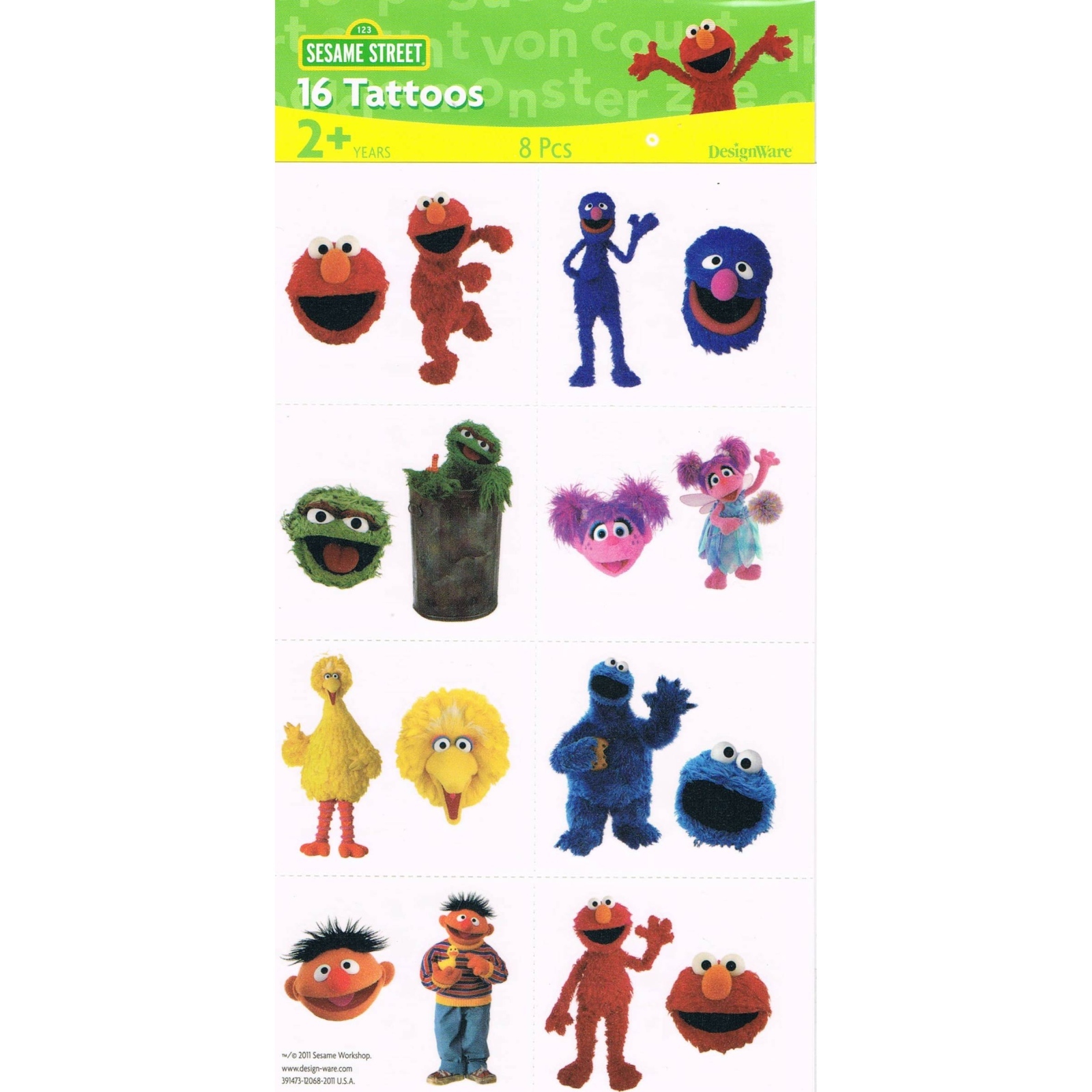 Sesame Street Tattoos (1 Sheet)