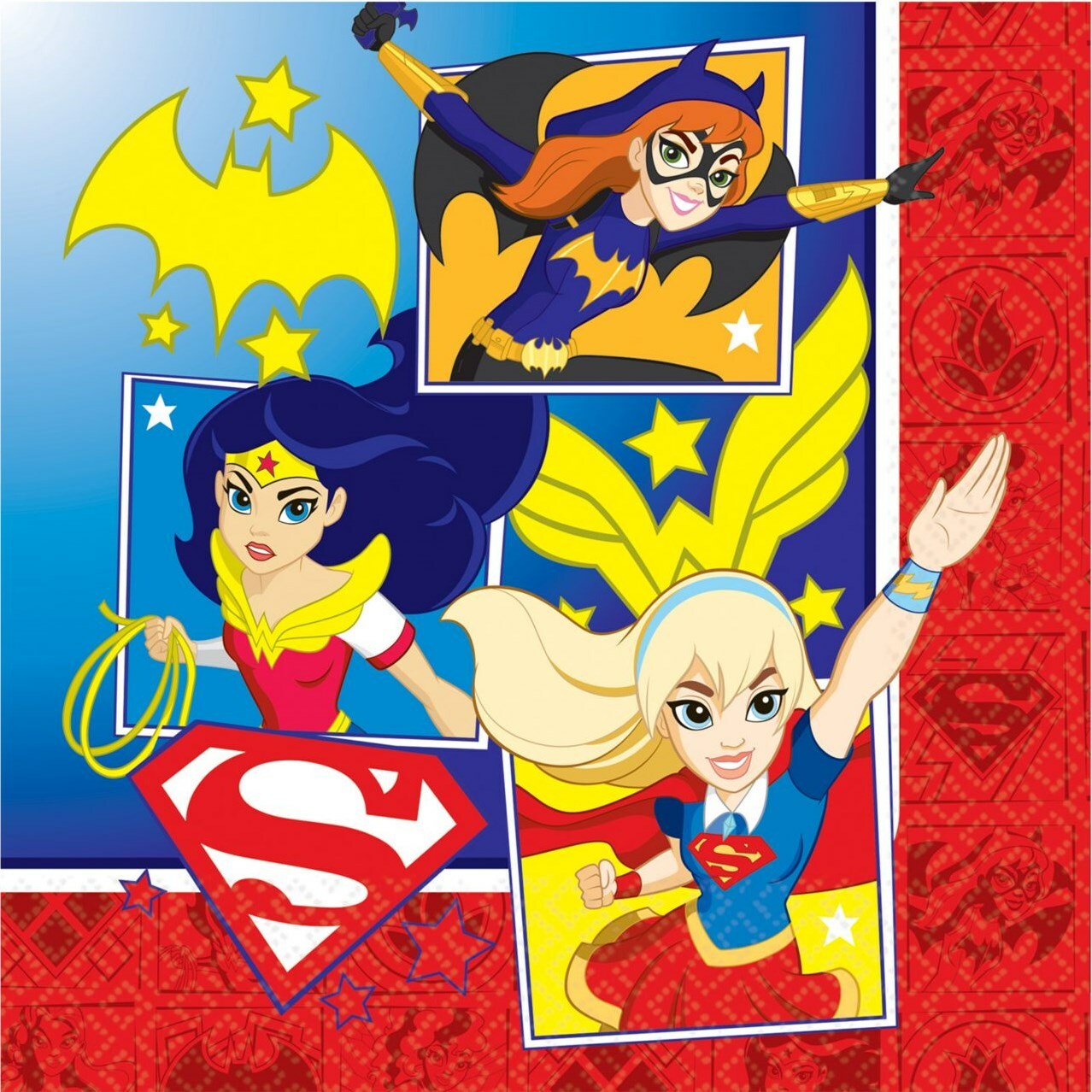 Super Hero Girls Large Napkins / Serviettes (Pack of 16)