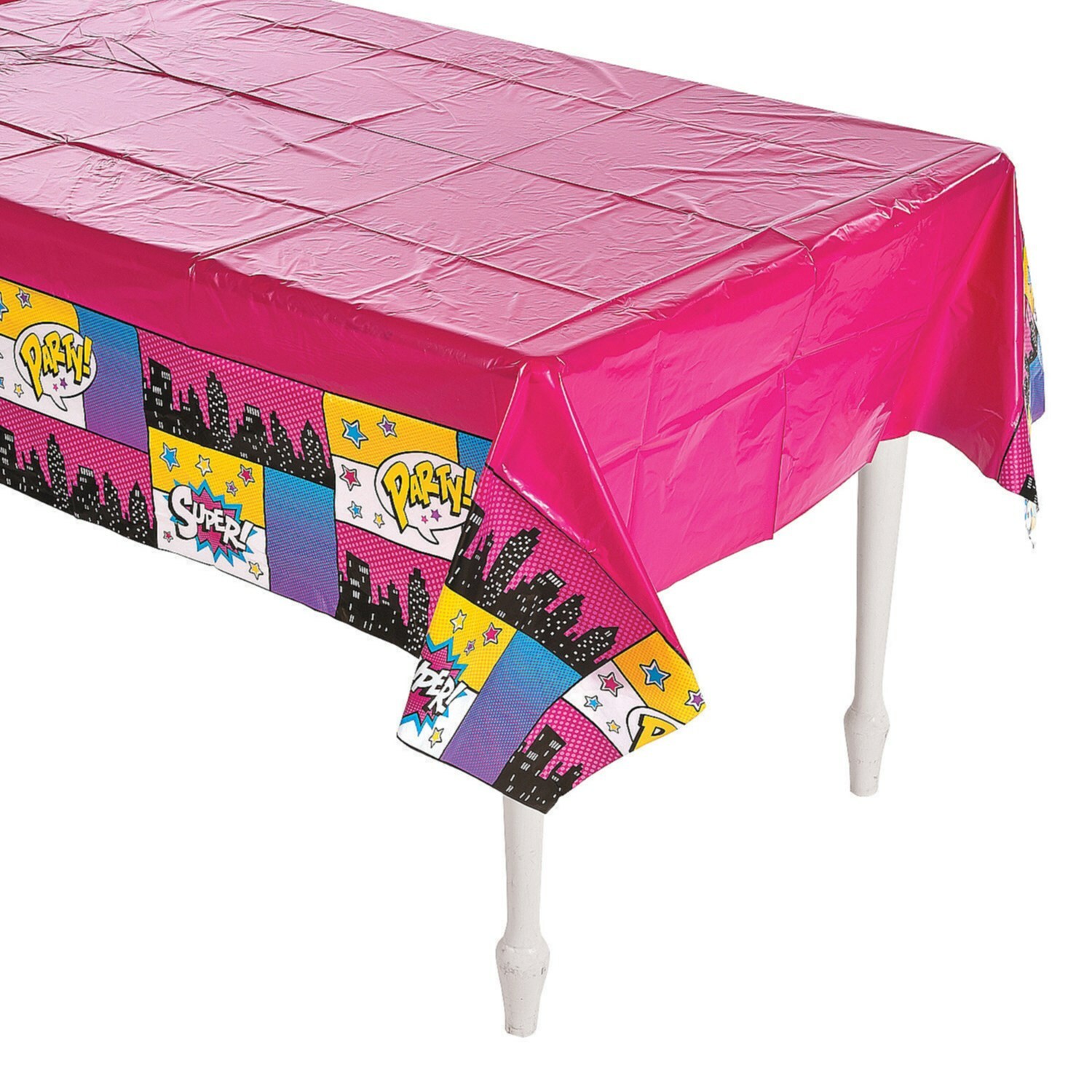 Superhero Girl Plastic Tablecloth