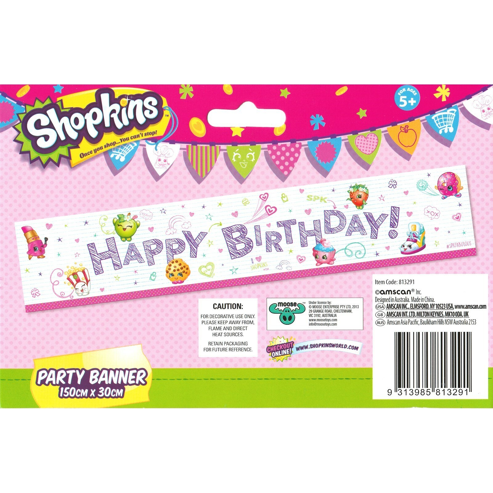 Shopkins Happy Birthday Plastic Banner