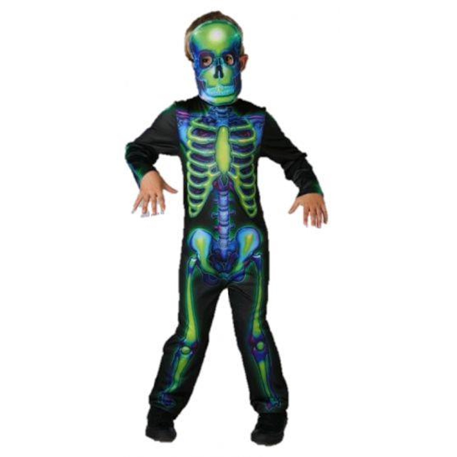 Neon Skeleton Child Costume Medium
