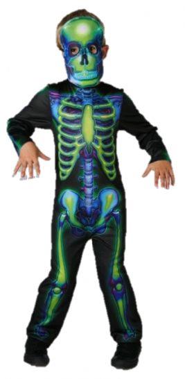Neon Skeleton Child Costume Small