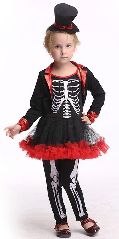 Skeleton Tutu Child Costume Large