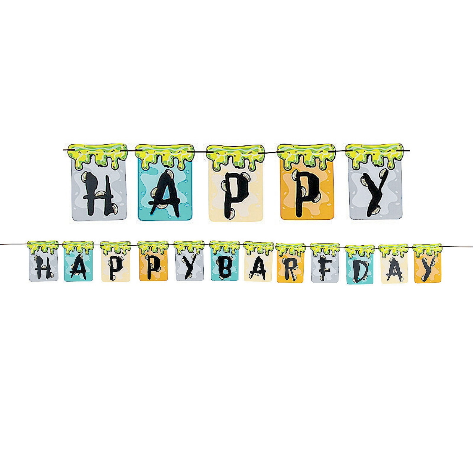 Gross Slime Happy Barfday Garland Banner