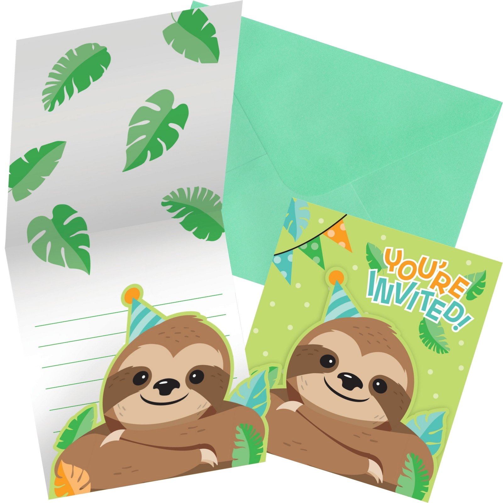 Sloth Party Invitations (Pack of 8)