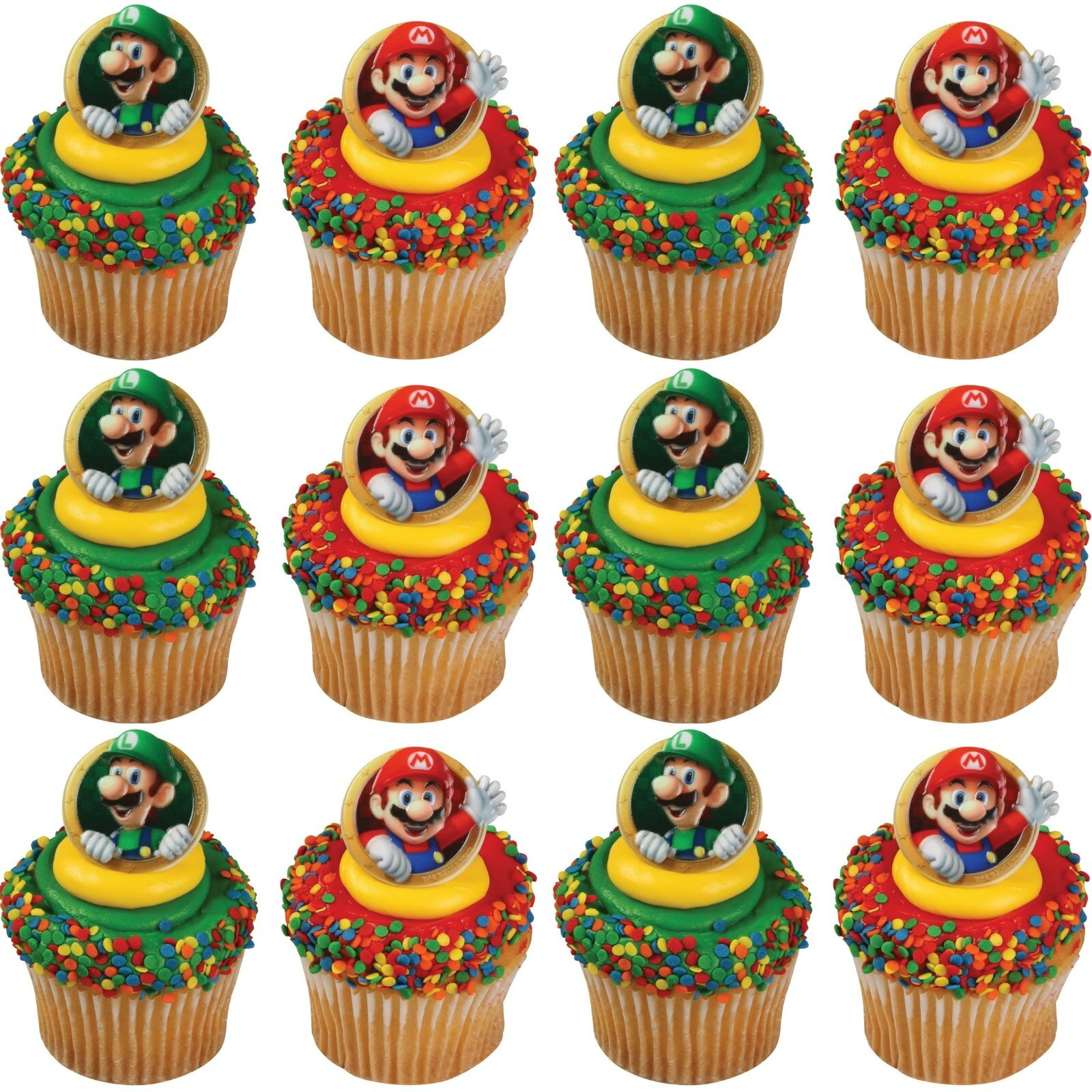 Super Mario Bros. Cupcake Rings (Pack of 12)