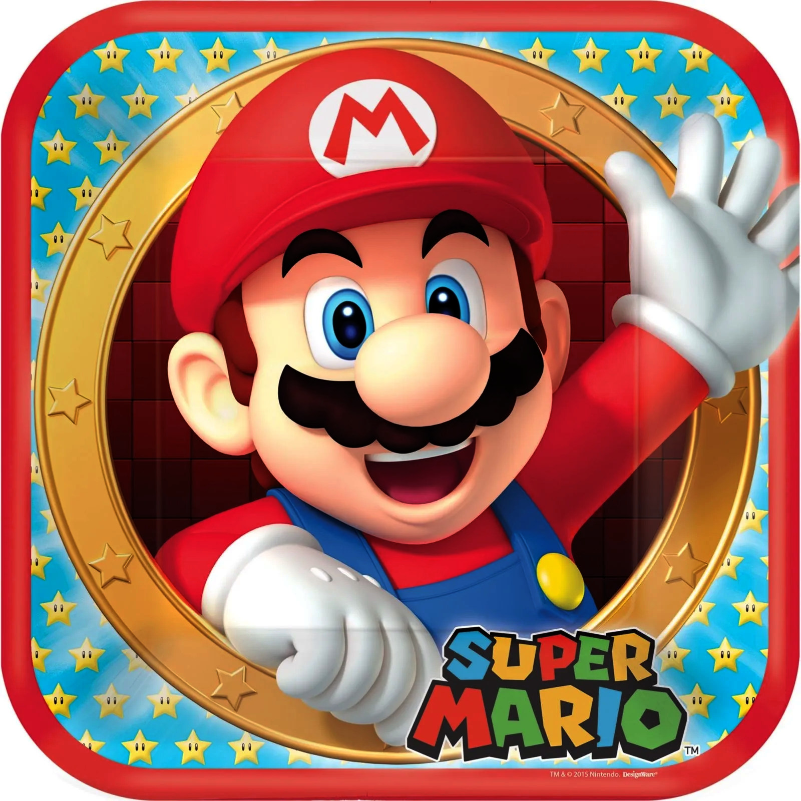 Super Mario Bros. Large Square Paper Plates (Pack of 8)