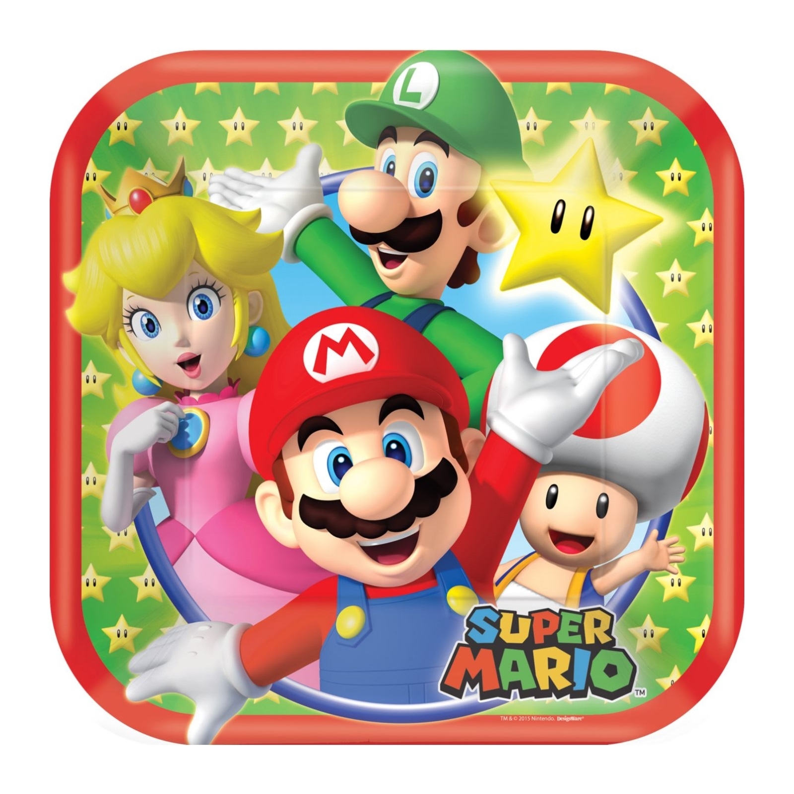 Super Mario Bros. Small Square Paper Plates (Pack of 8)