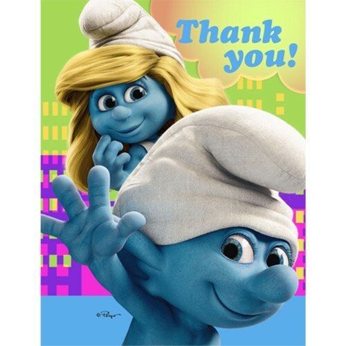 Smurfs Party Thank You Cards (Pack of 8)