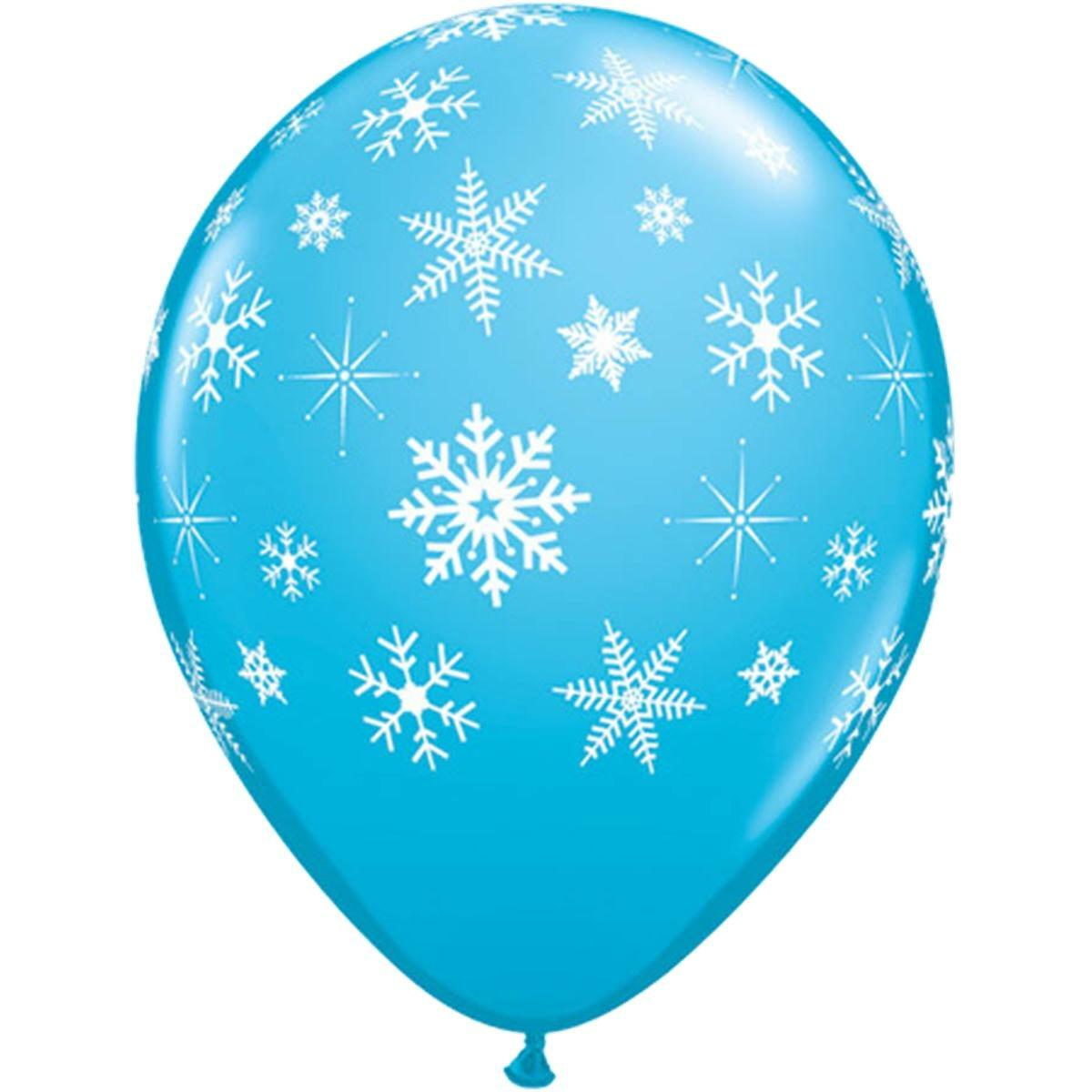 Blue Snowflake Balloons (Pack of 12)