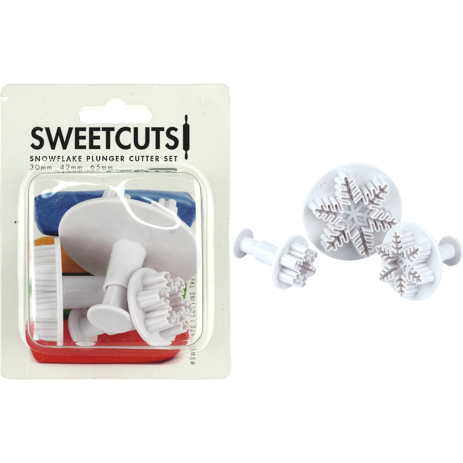 Snowflake Cookie Cutter Stamp Set (3 Pieces) 