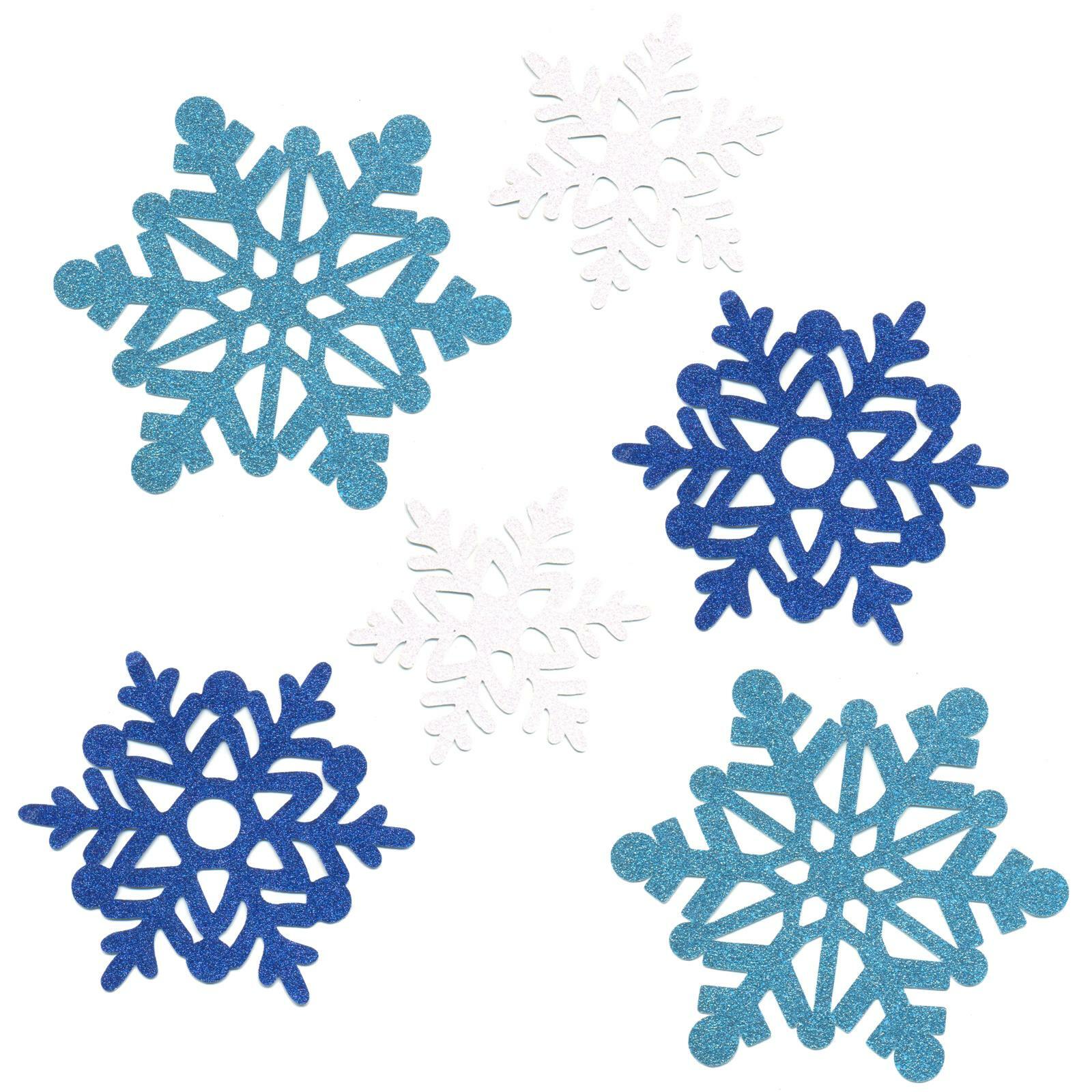 Snowflake Glitter Cutout Wall Decorations (Pack of 6)