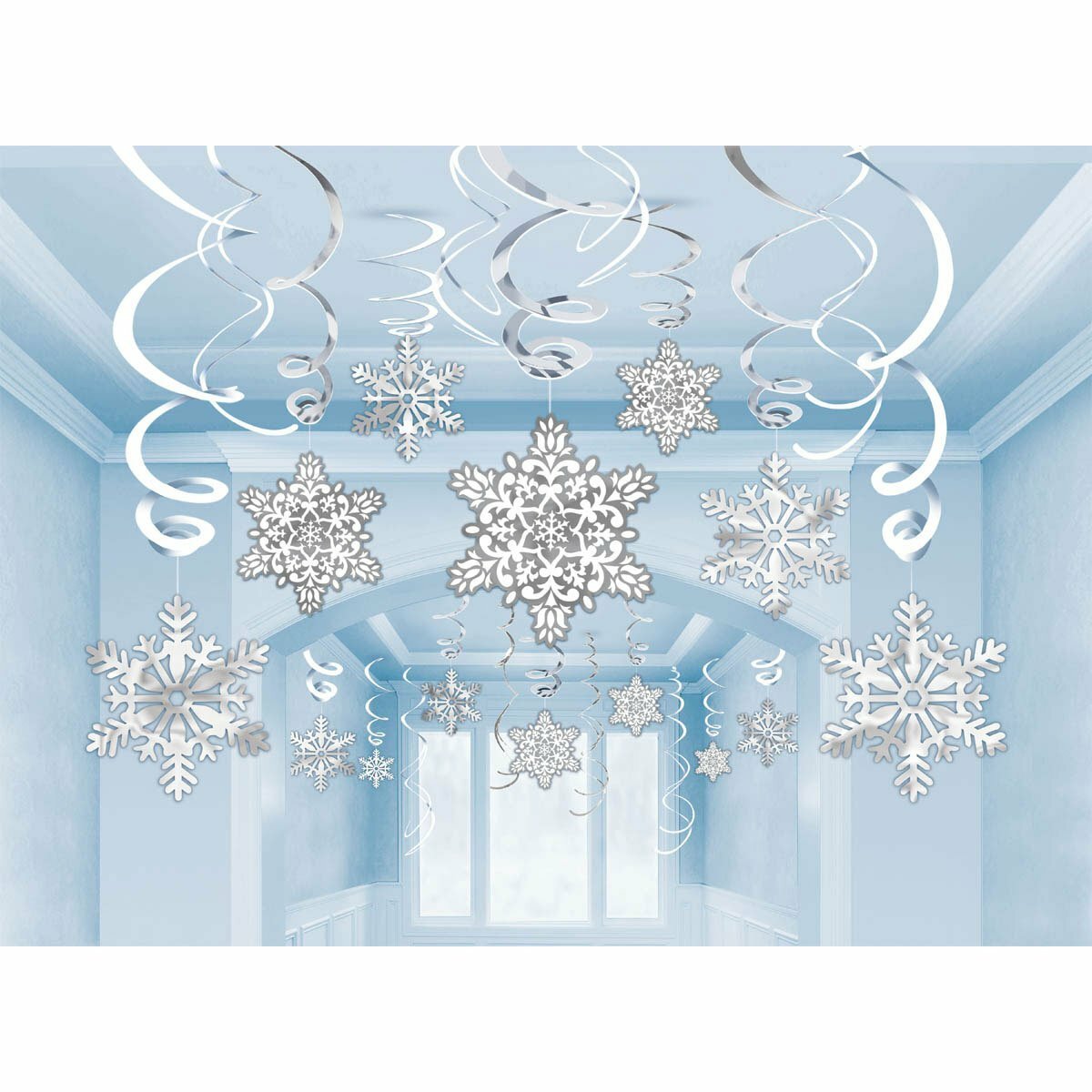 Snowflake Swirl Decorations (Value Pack of 30)
