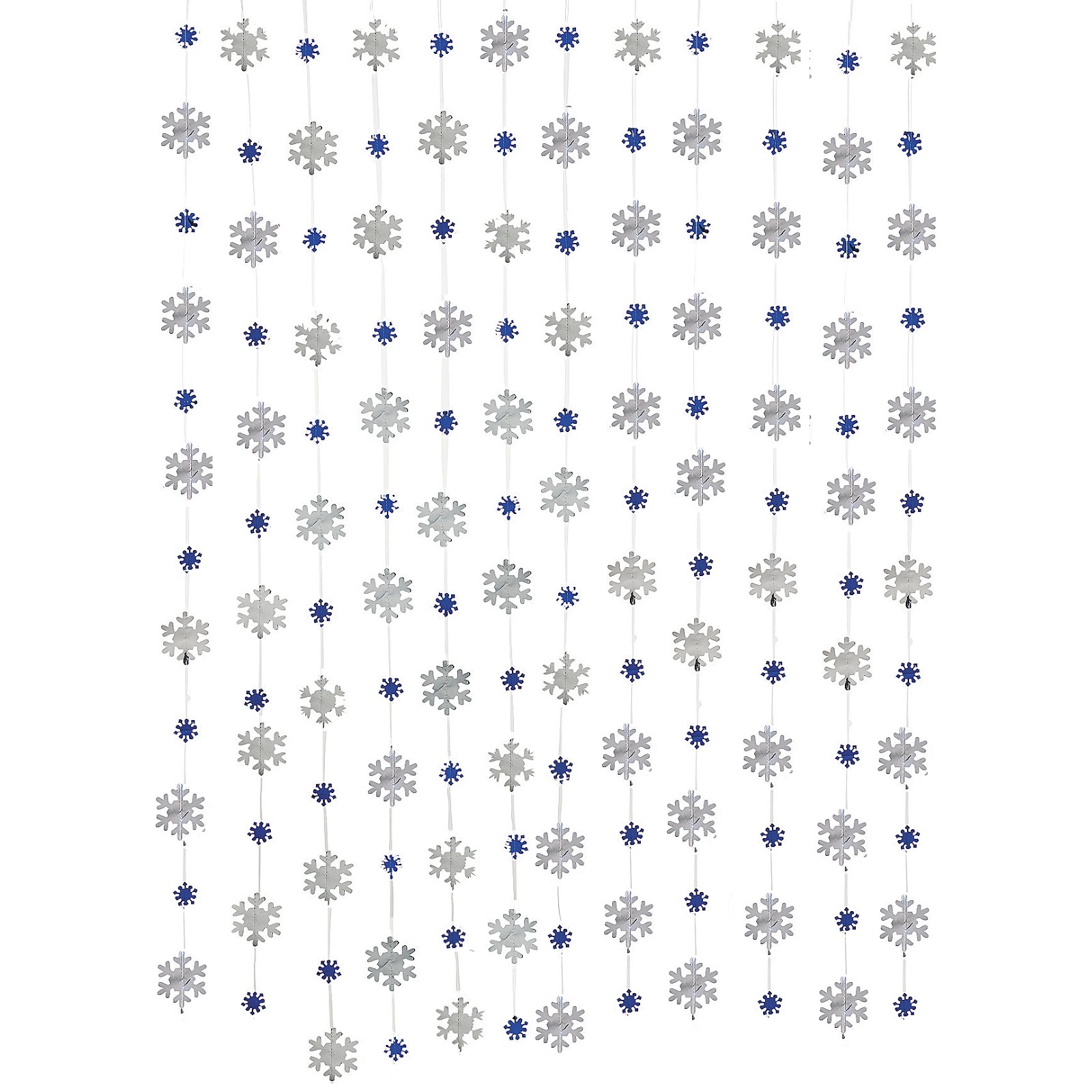 Snowflake Foil String Decorations (Pack of 12)