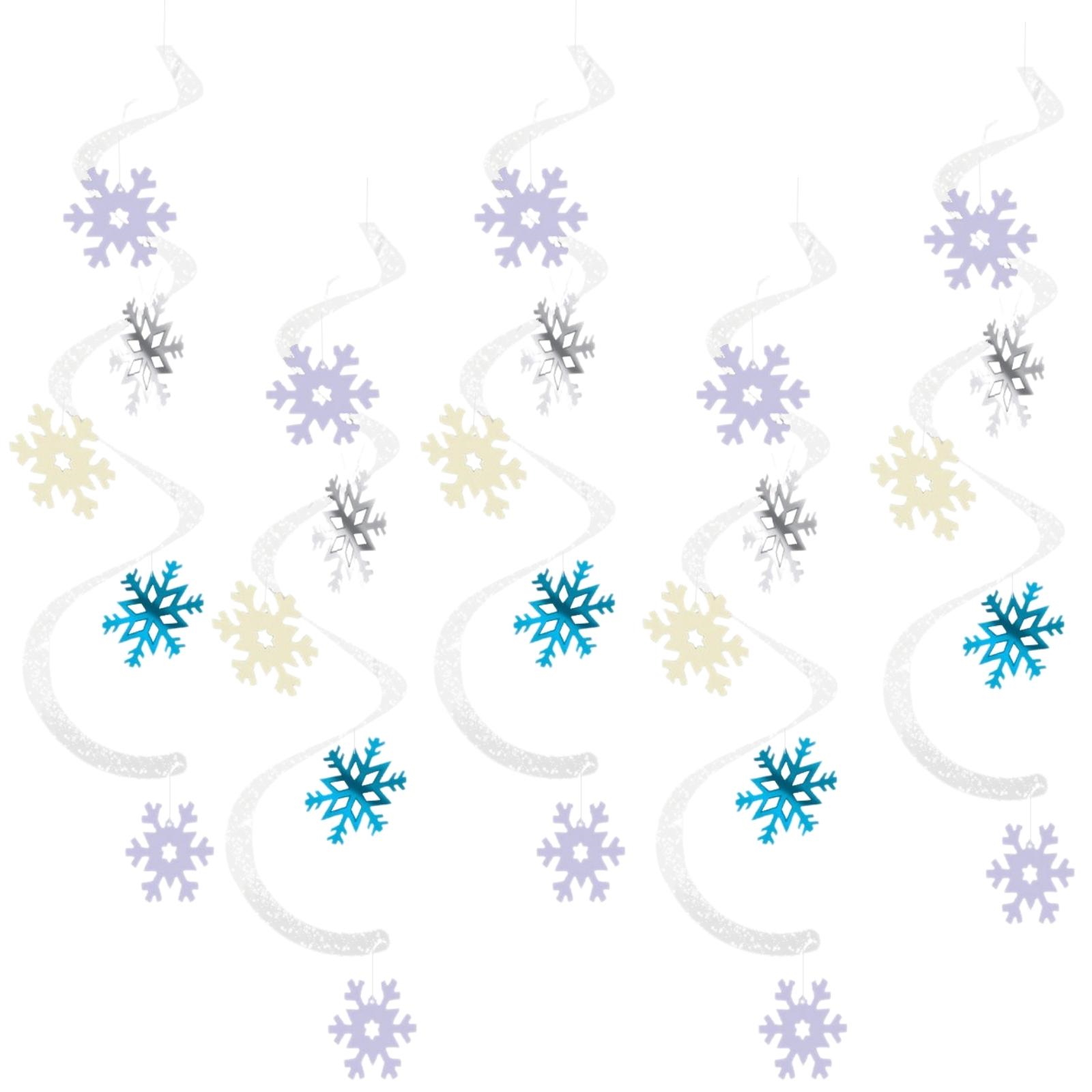 Snowflake Swirl Decorations (Pack of 5)