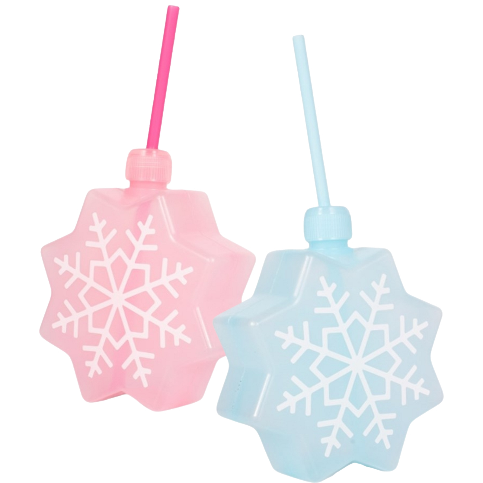 Assorted Snowflake Novelty Cup With Straw