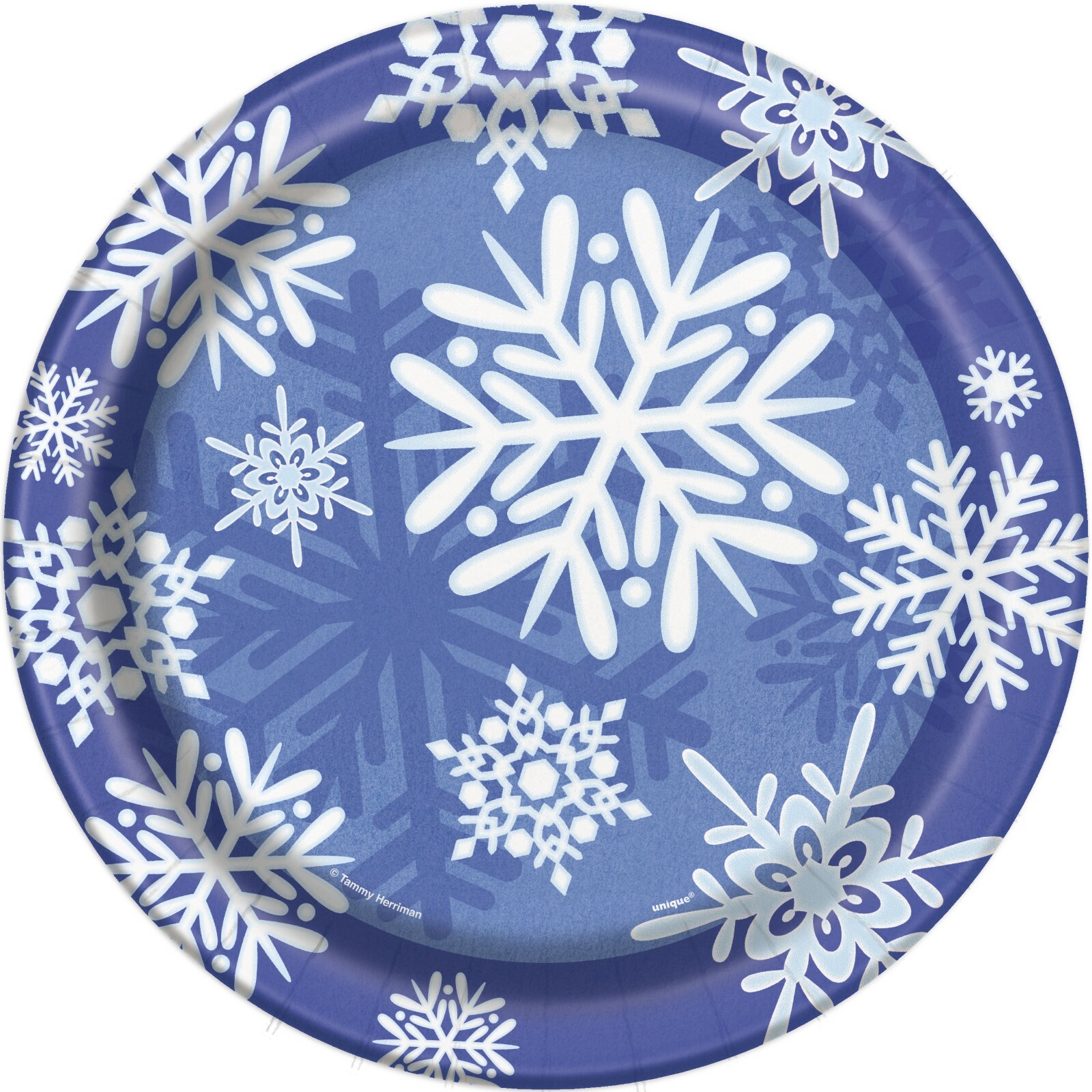 Winter Snowflake Large Paper Plates (Pack of 8)