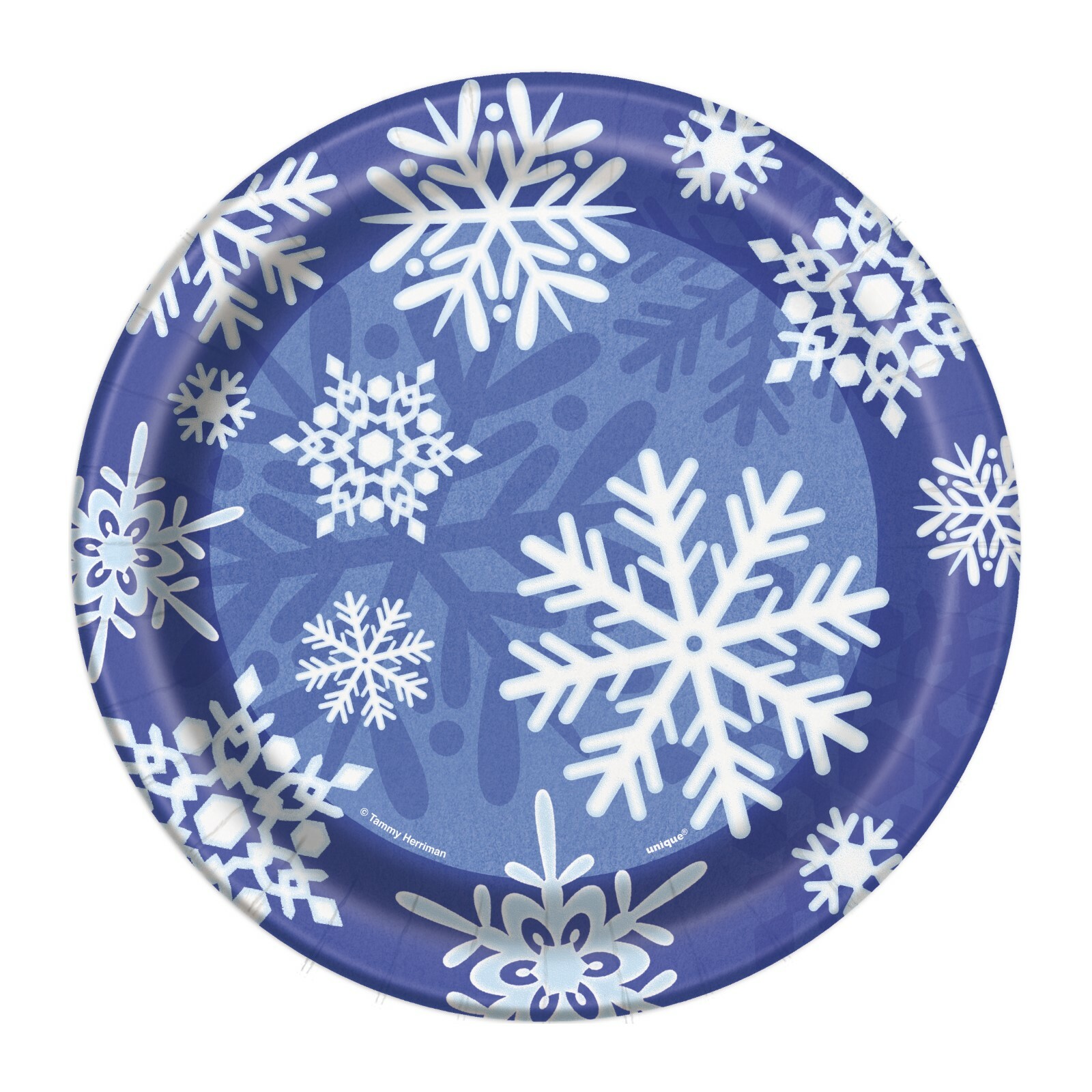 Winter Snowflake Small Paper Plates (Pack of 8)