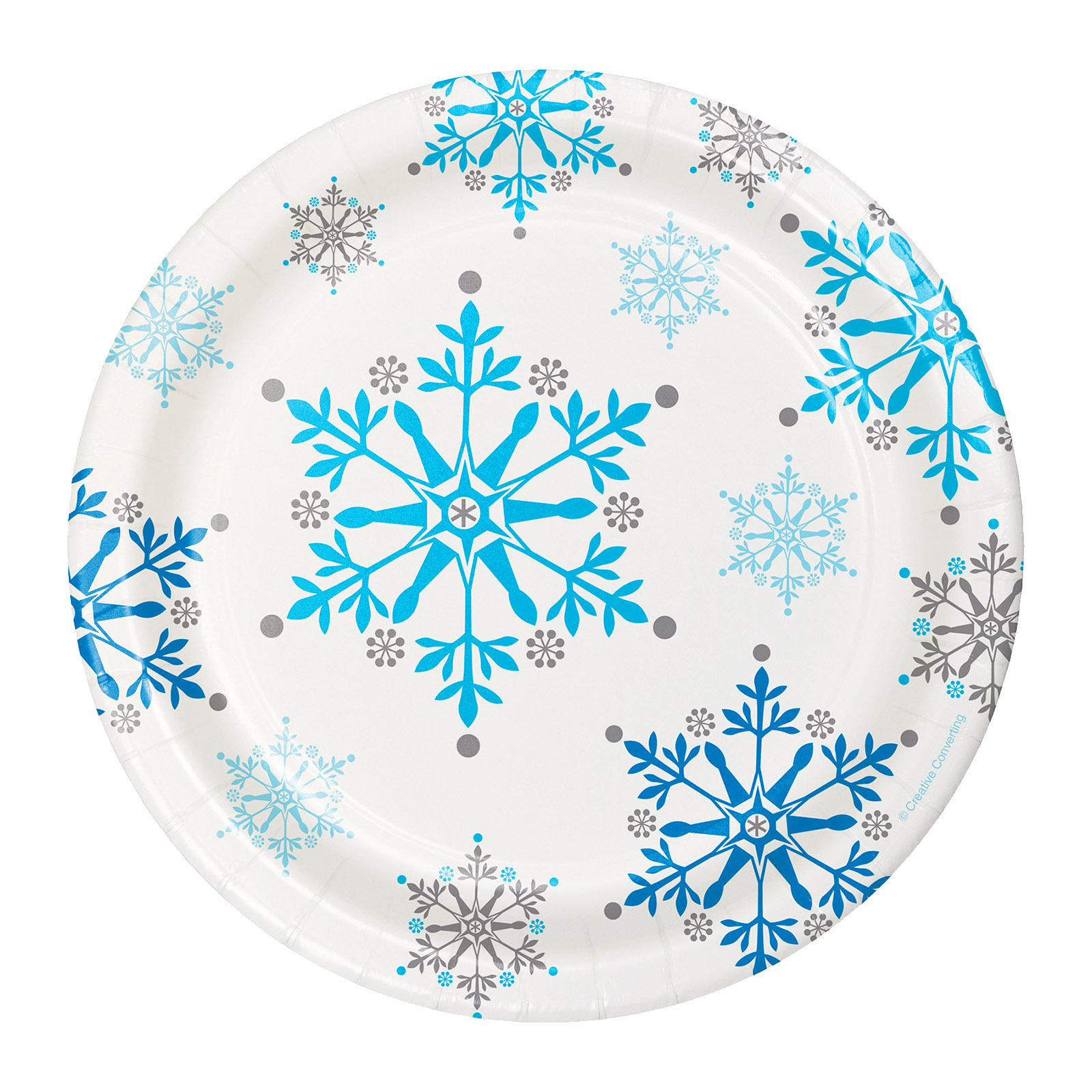 Snowflake Swirls Small Paper Plates (Pack of 8)