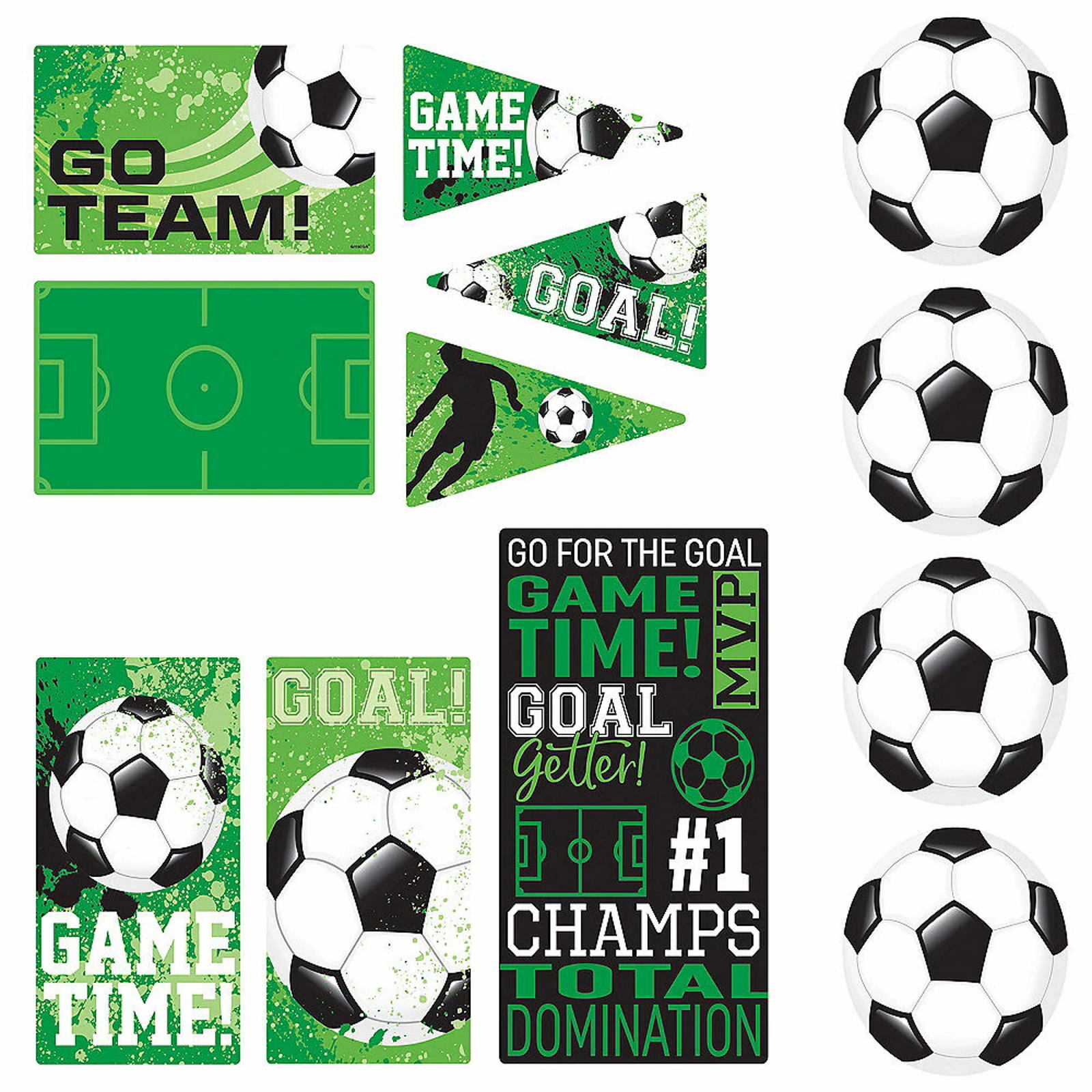 Goal Getter Soccer Cutout Decorations (Pack of 12)