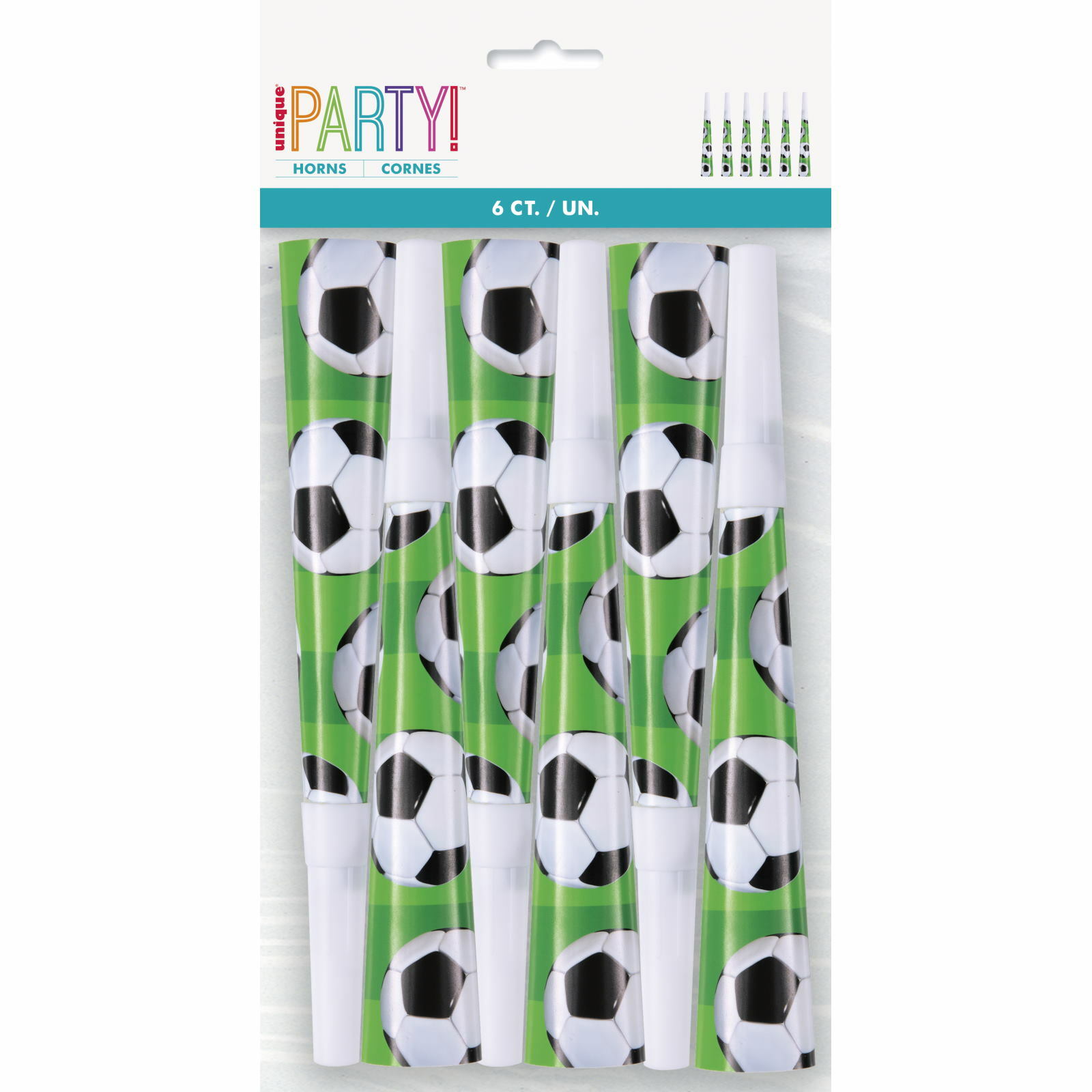 Soccer Ball Party Horns (Pack of 6)