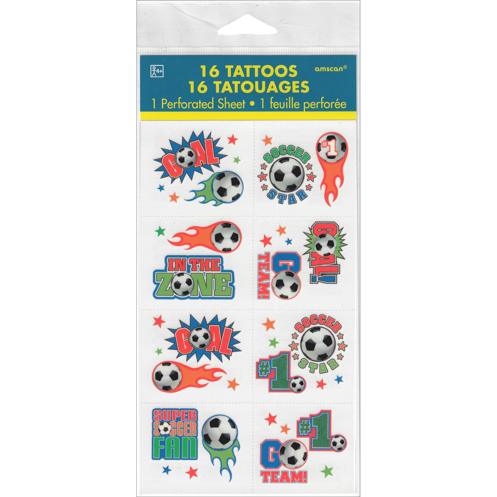 Soccer Tattoos (Pack of 16)