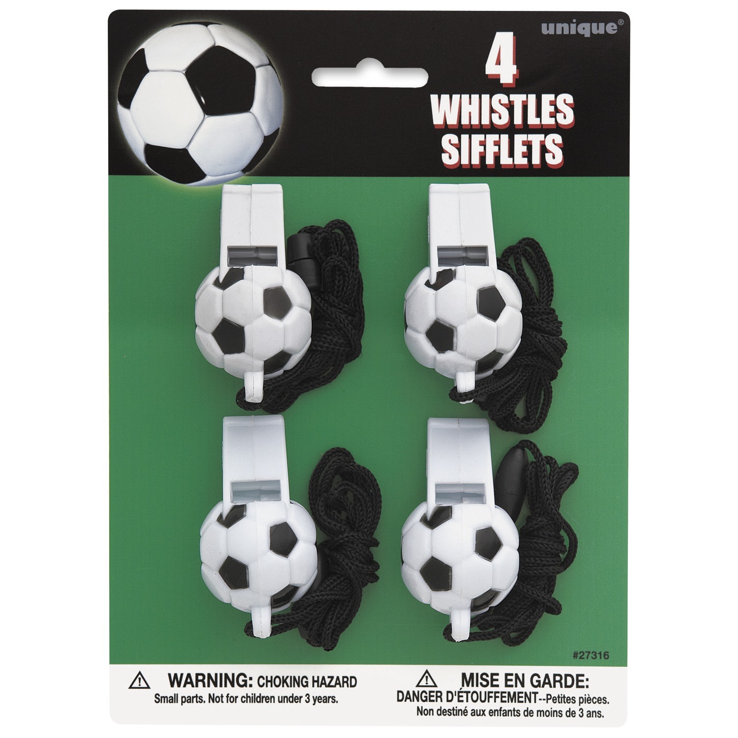 Soccer Ball Whistles (Pack of 4)