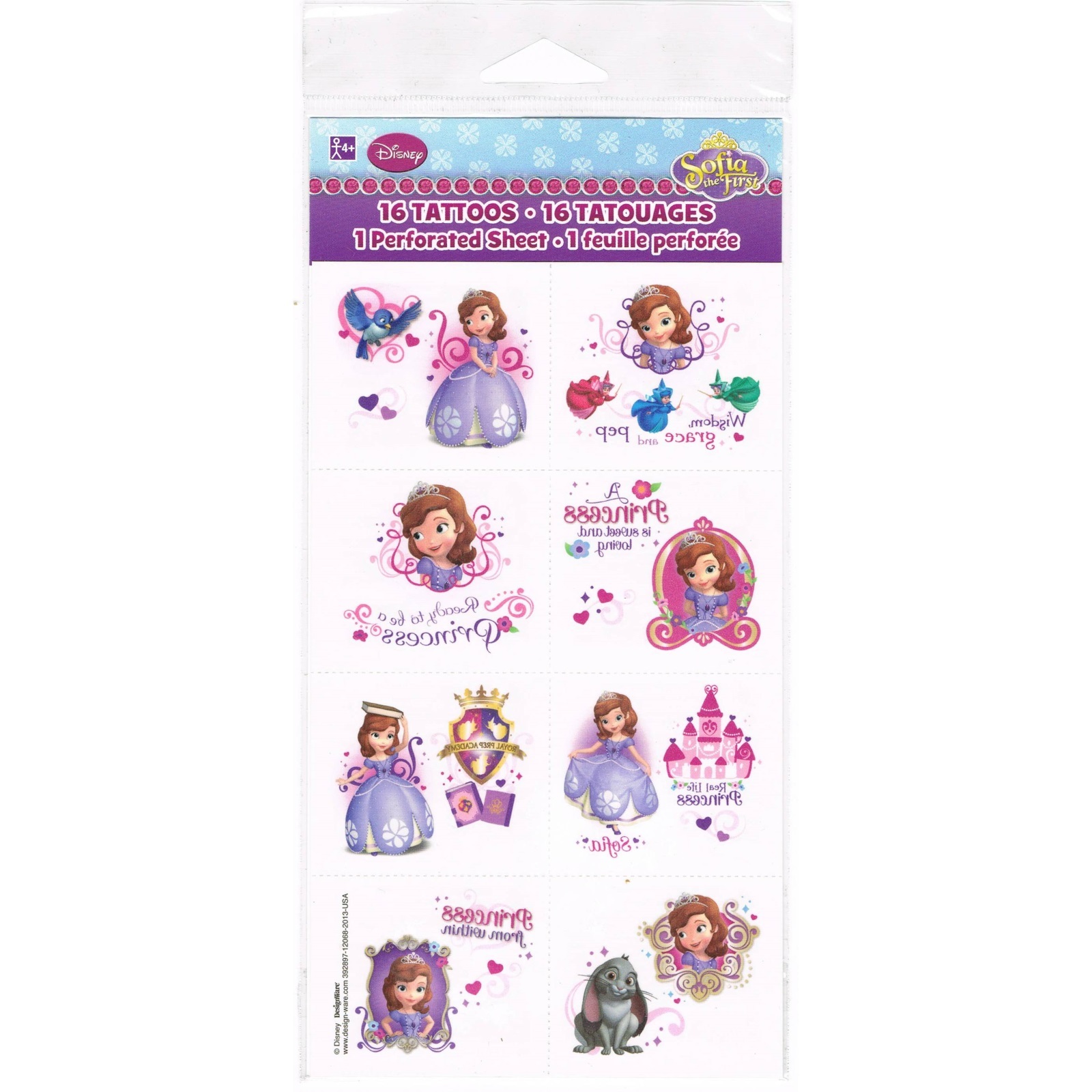 Sofia the First Tattoos (1 Sheet)